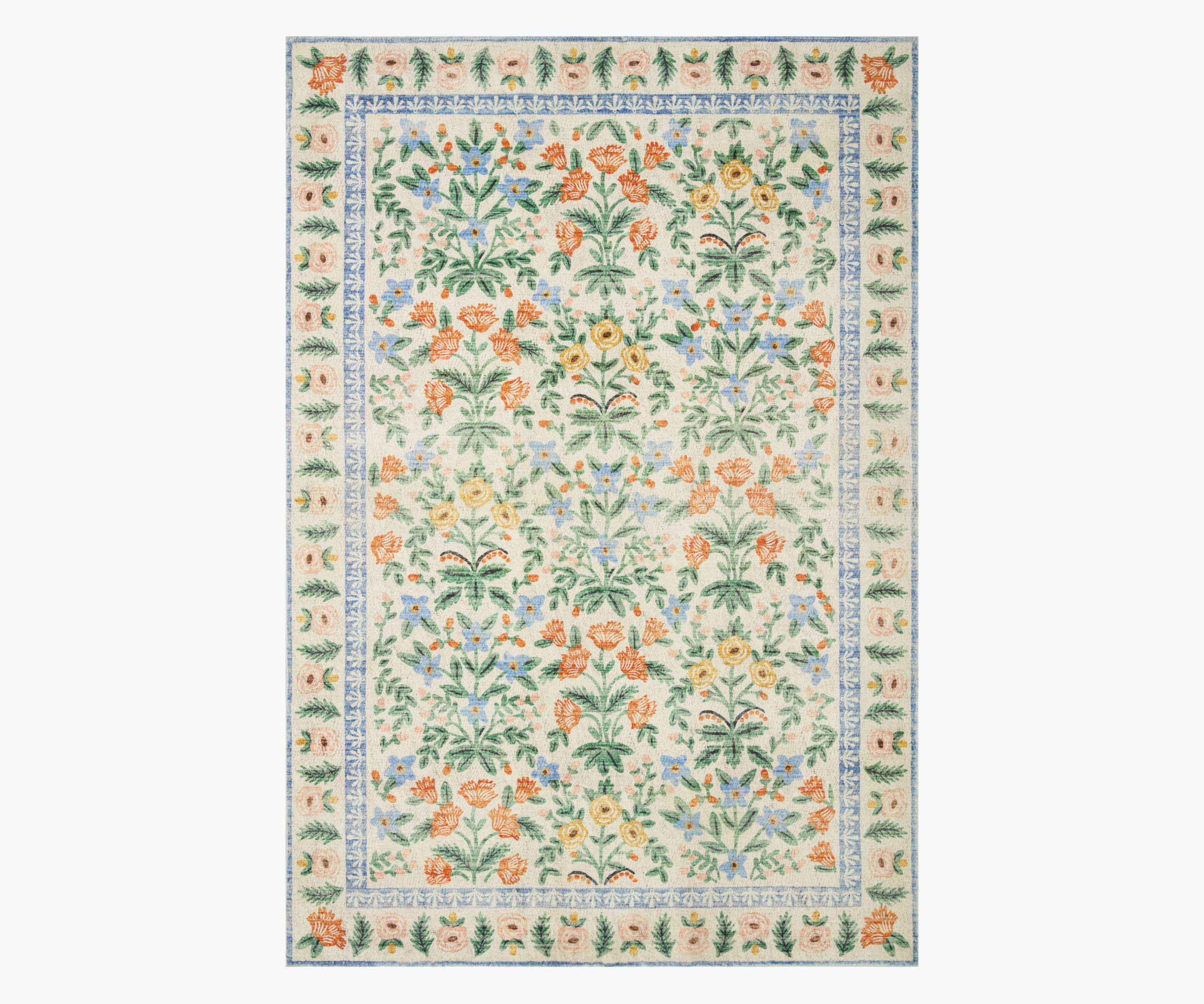 Eden Mughal Garden Power Loomed Rug - Cream