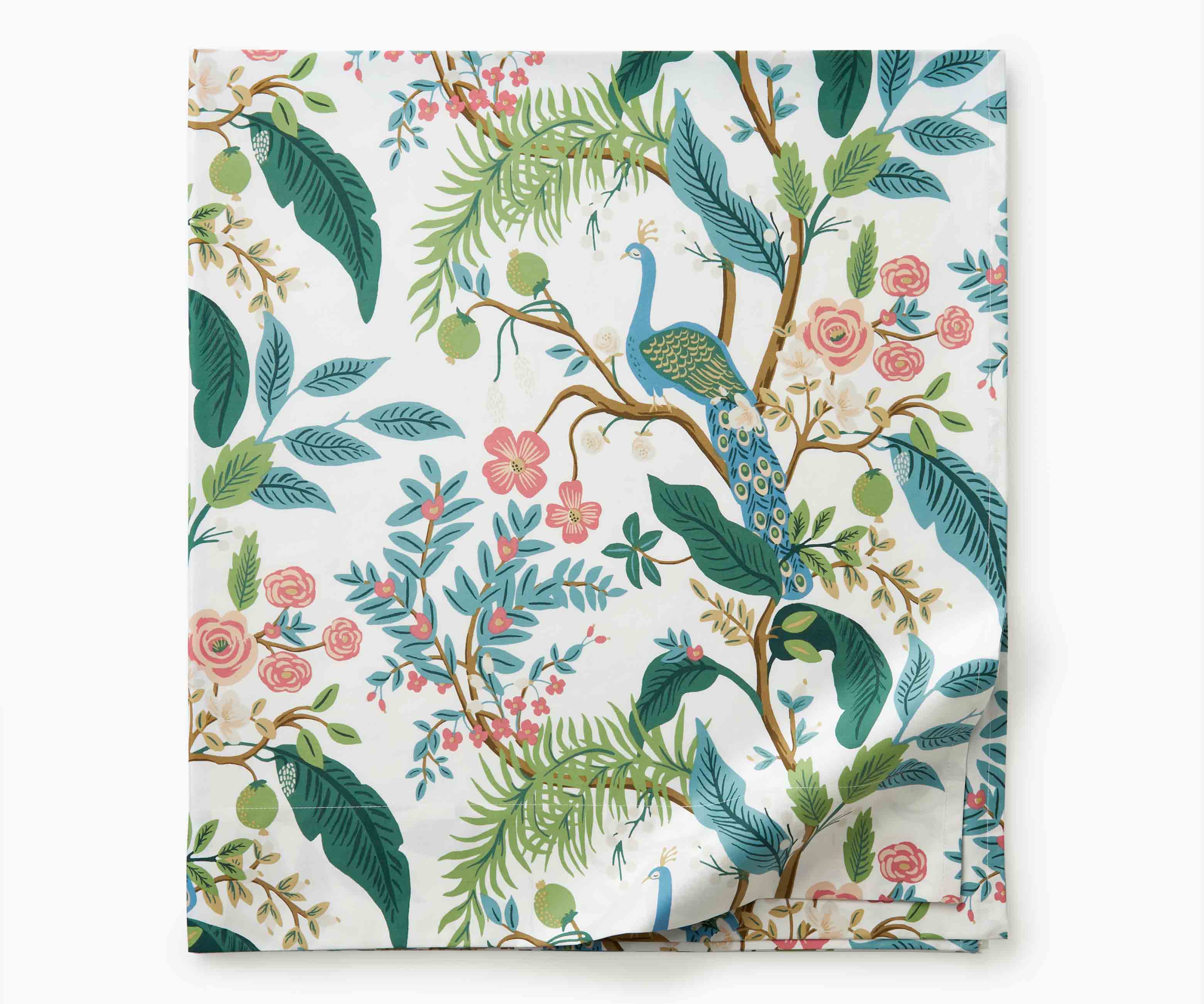 Sateen Flat Sheet - Peacock White