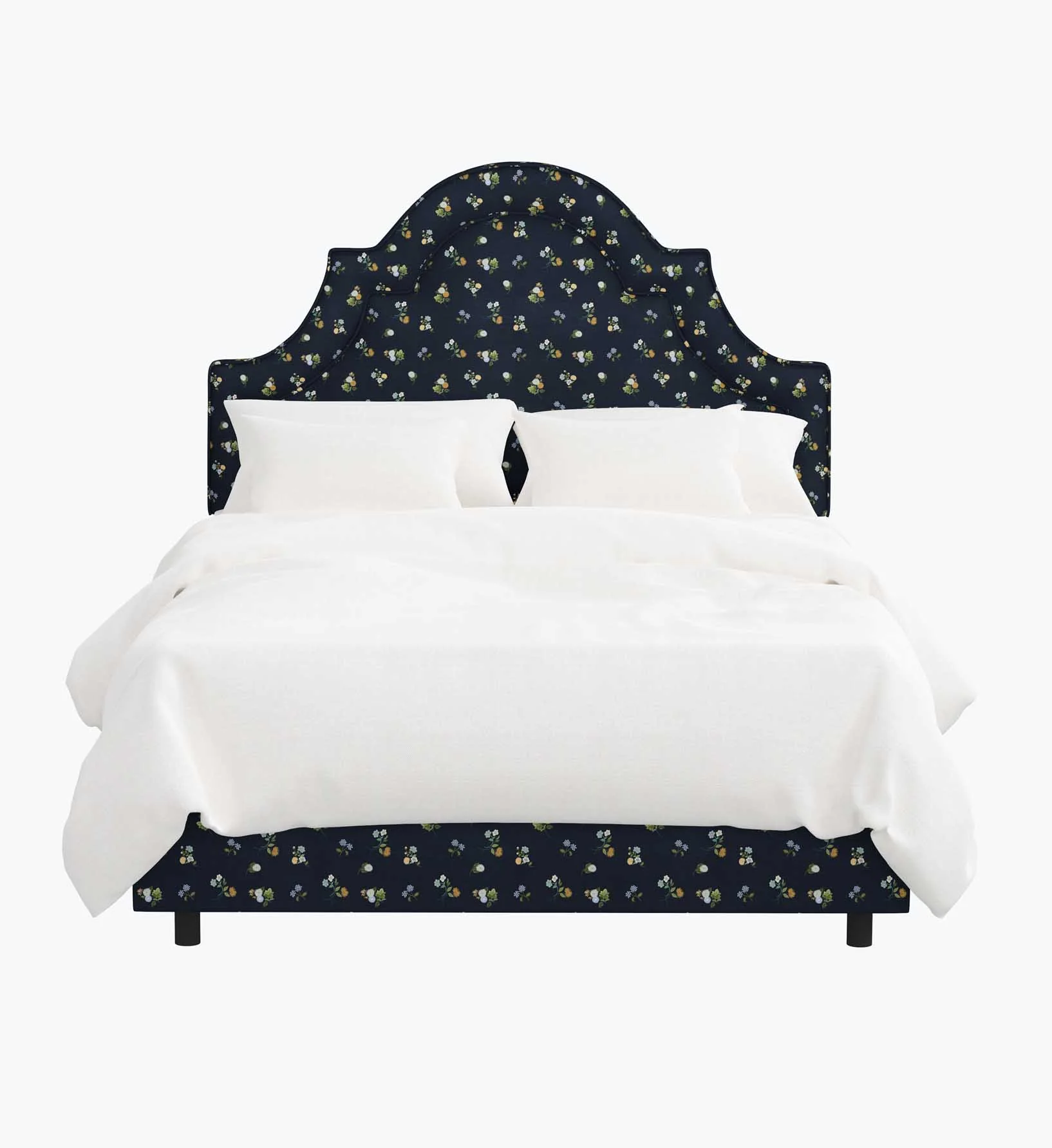 Marion Bed - Ditsy Dahlia Navy