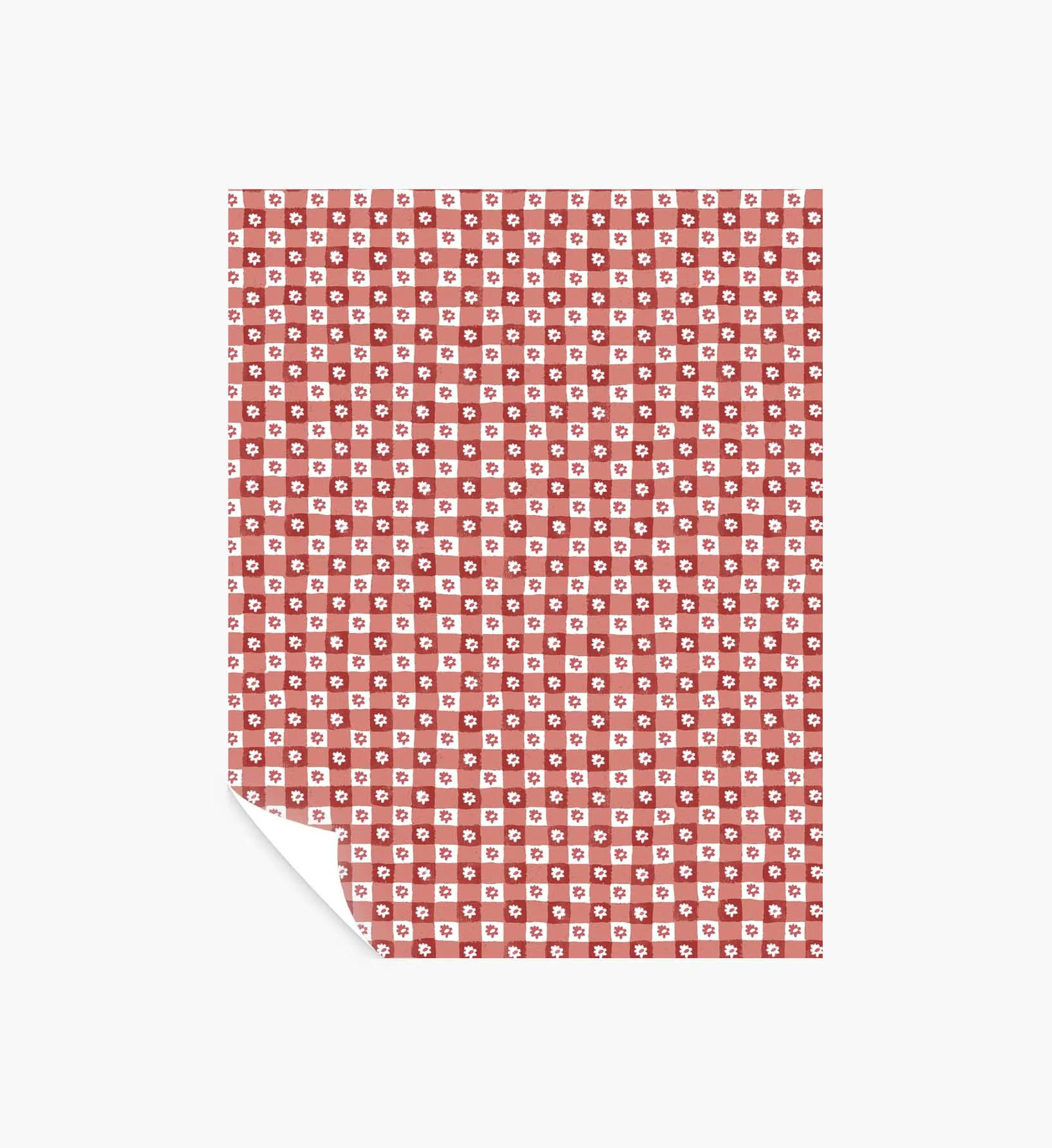 Daisy Gingham Peel & Stick Wallpaper Sample - Red