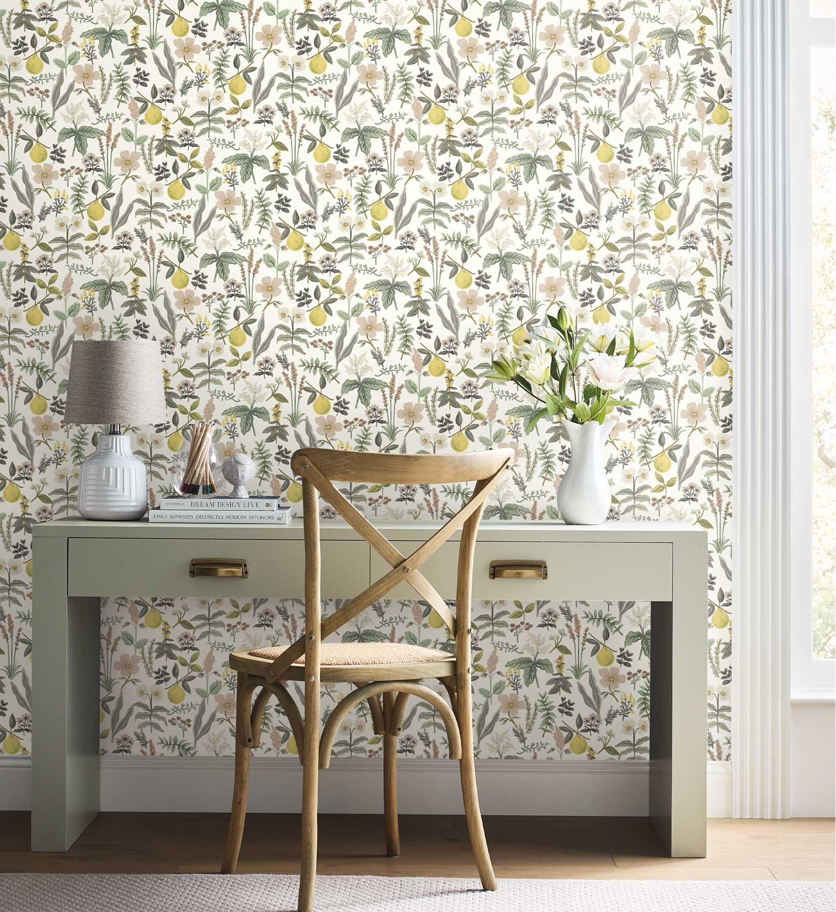 Herb Garden Peel & Stick Wallpaper Sample - Cream