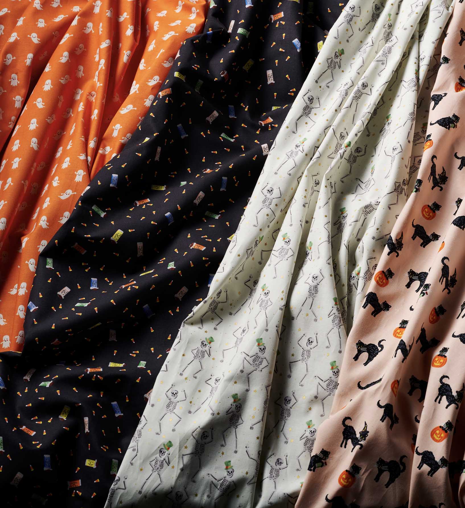 Trick or Treat Cotton Fabric - Black