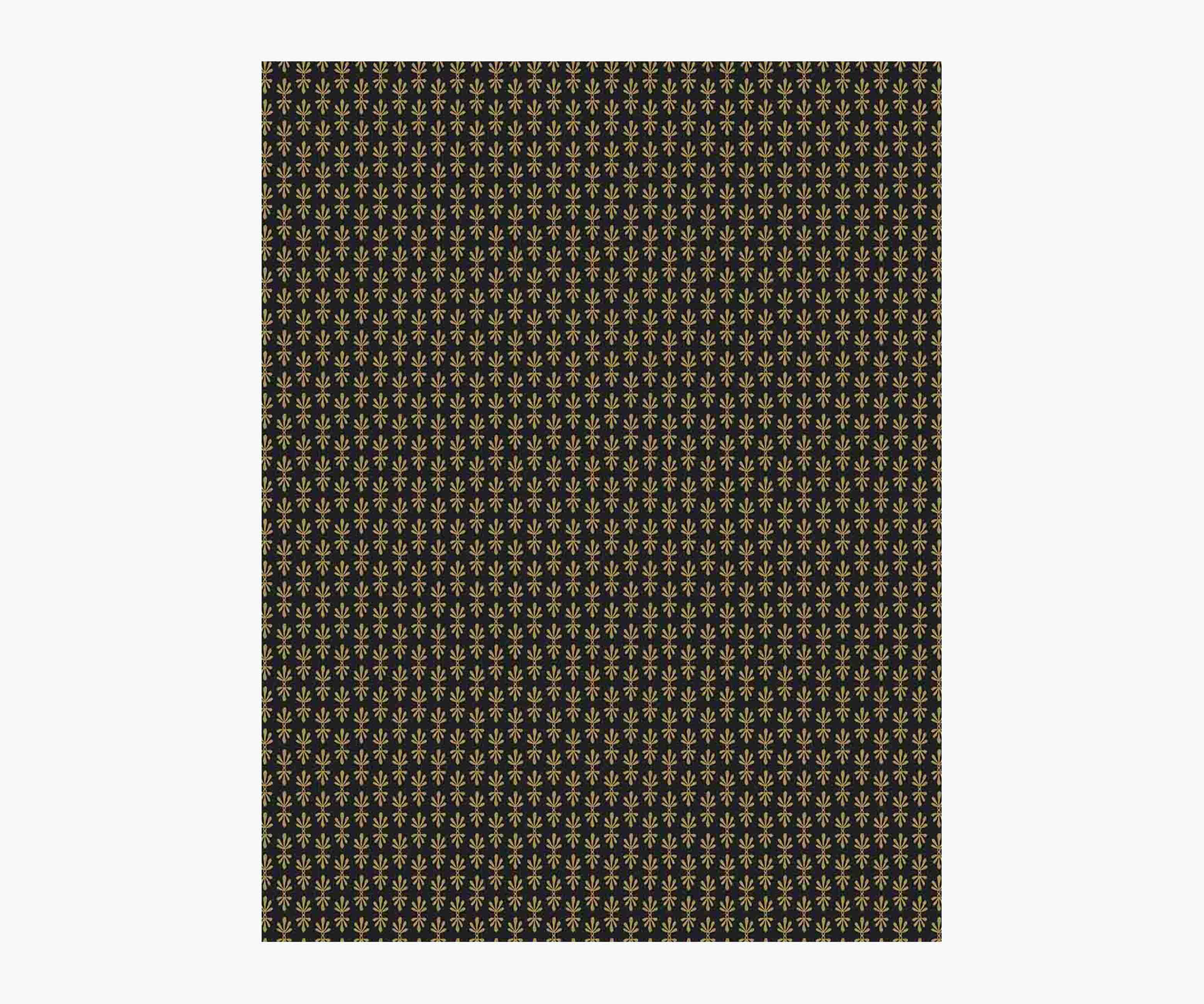 Petal Wallpaper Sample - Black & Metallic Gold