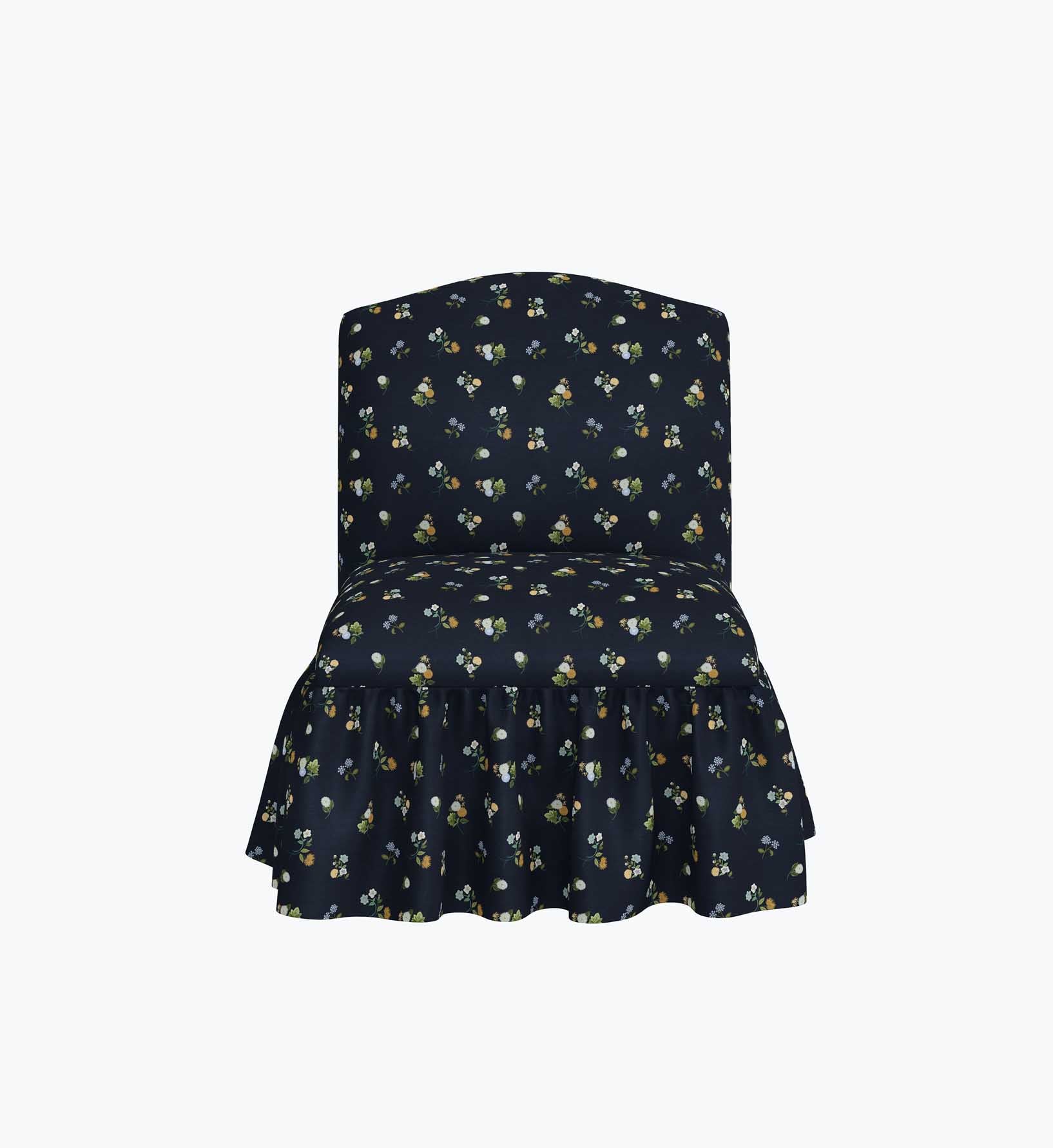 Edie Slipper Chair - Ditsy Dahlia Navy