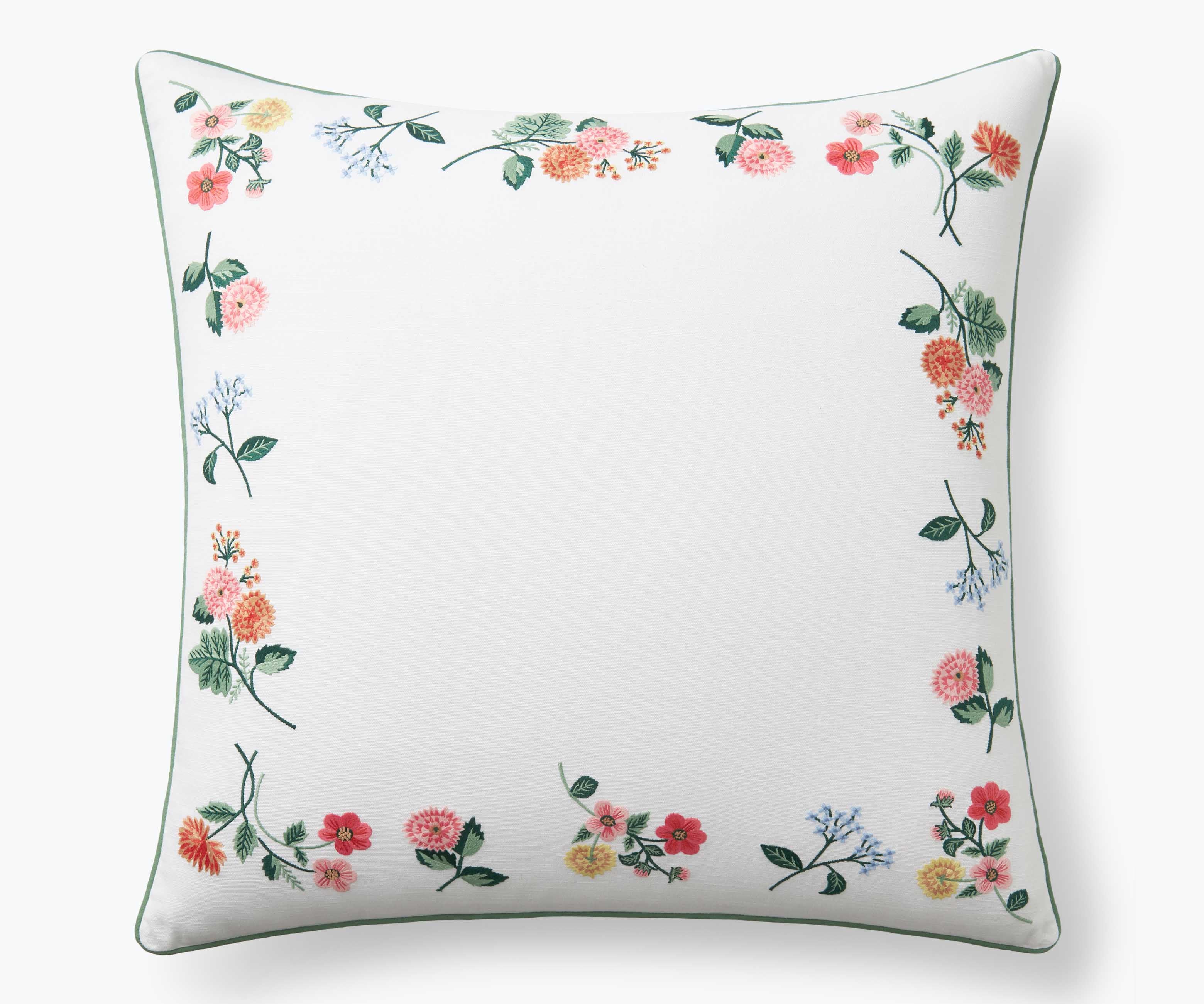 Embroidered Pillow Cover - Dahlia