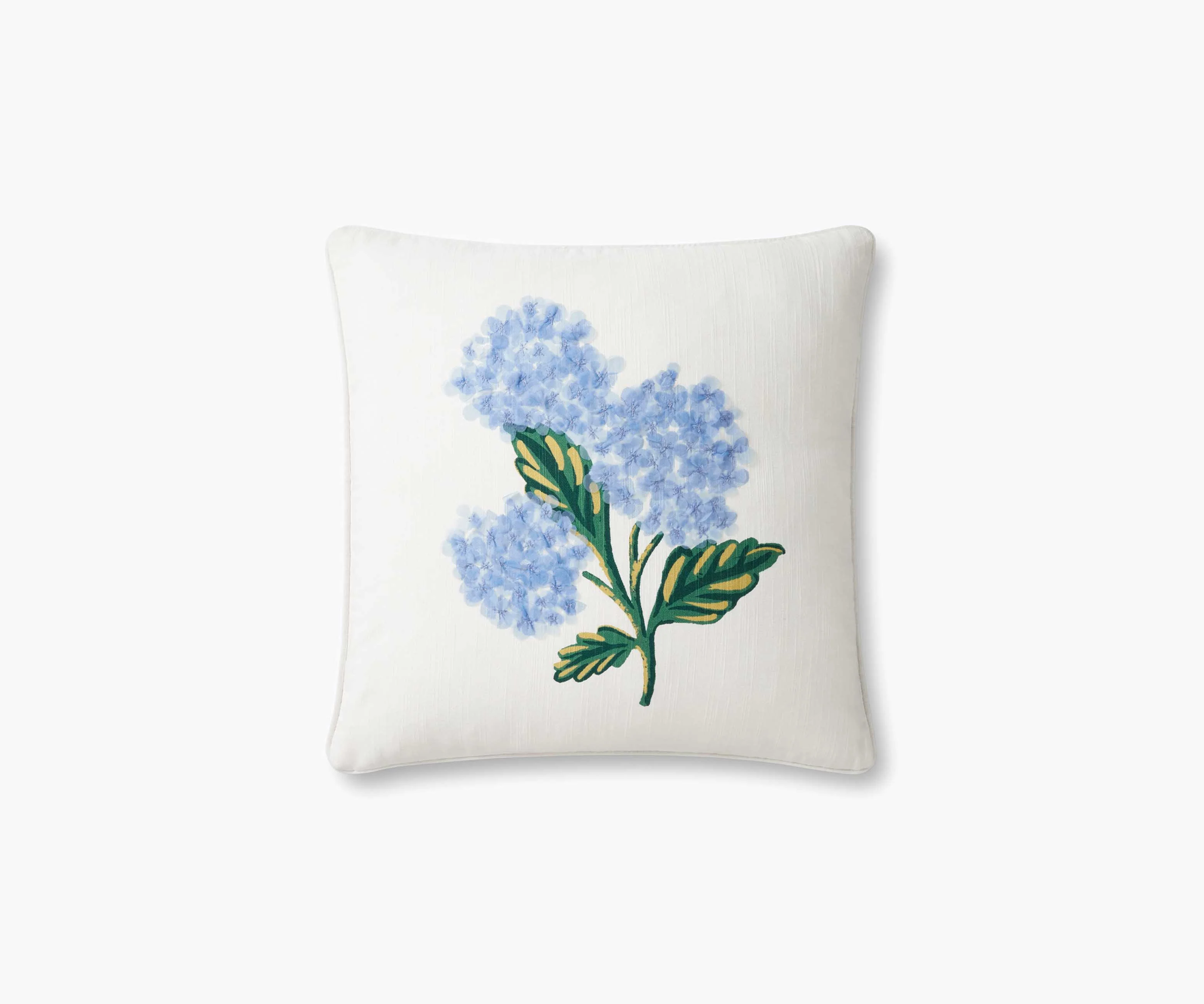 Hydrangea Bouquet Embellished Pillow - Cream