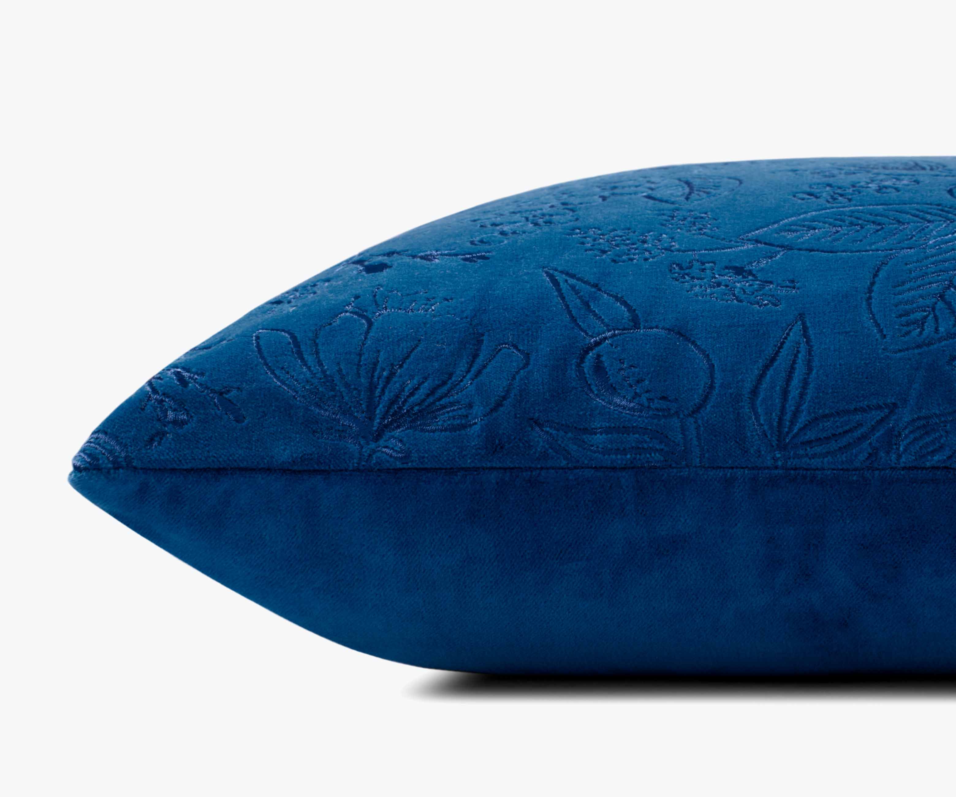 Colette Embroidered Pillow - Blue