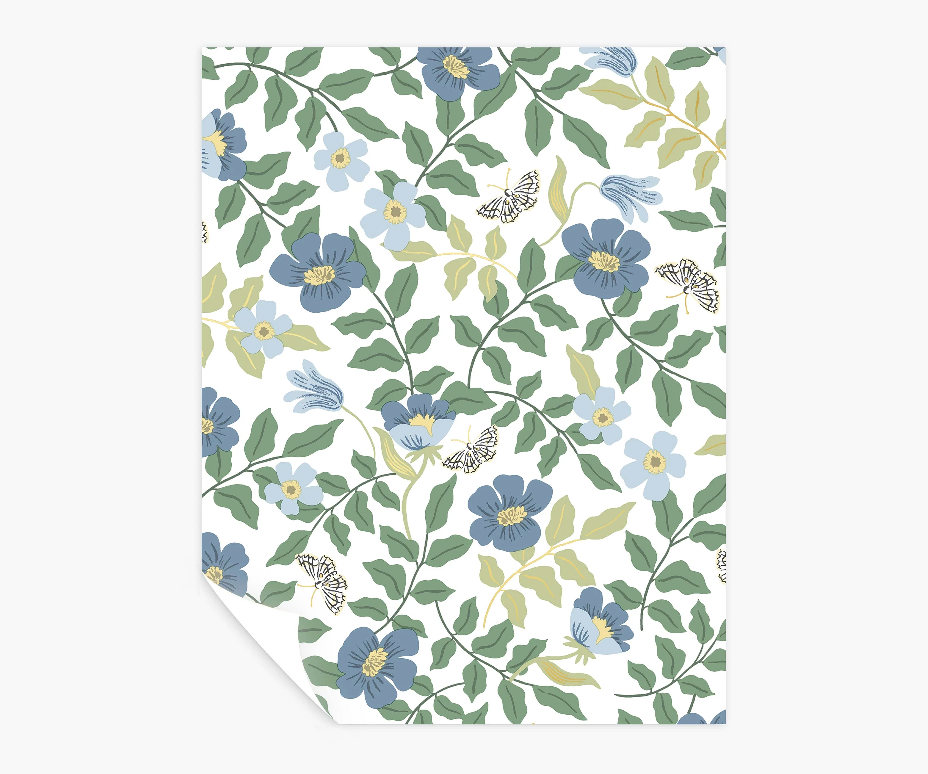 Primrose Peel & Stick Wallpaper Sample - Blue & Cream