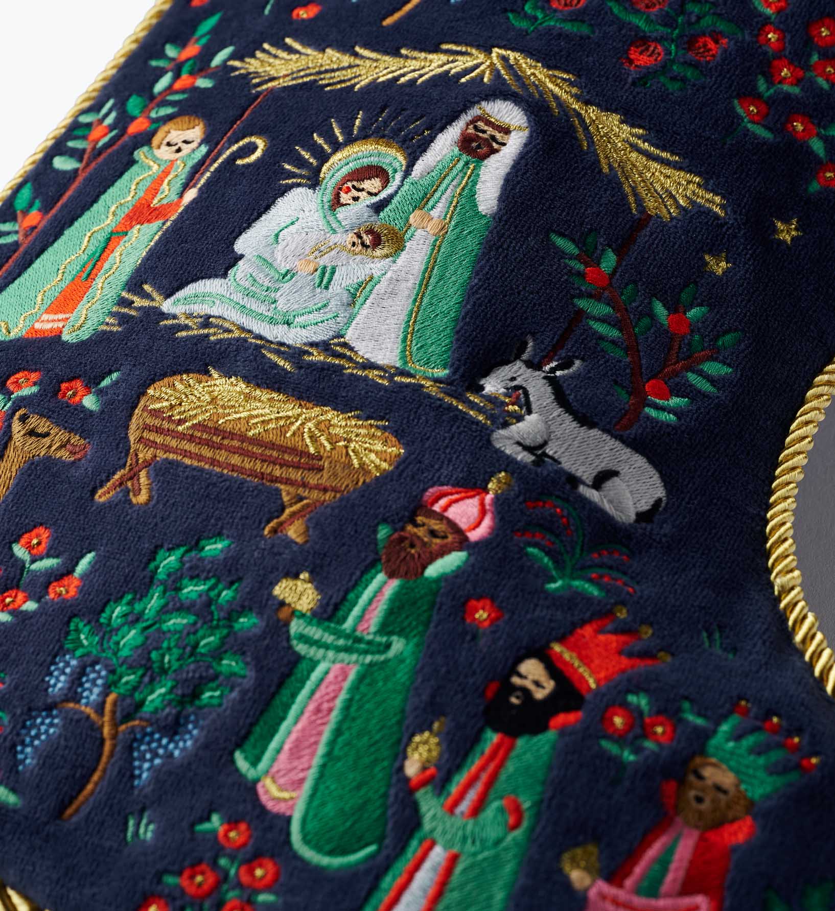 Embroidered Stocking - Nativity