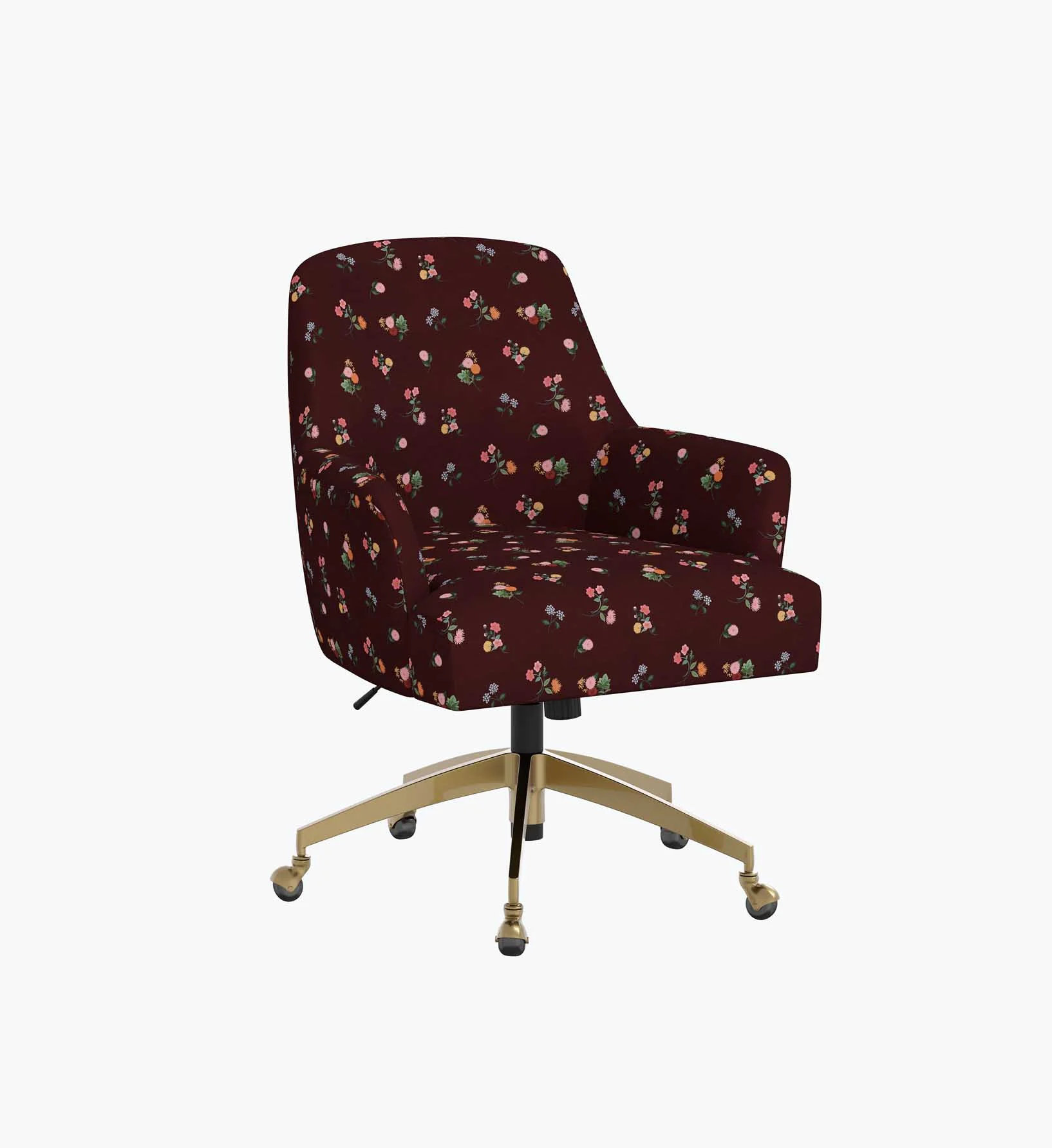 Cambridge Desk Chair - Ditsy Dahlia Burgundy