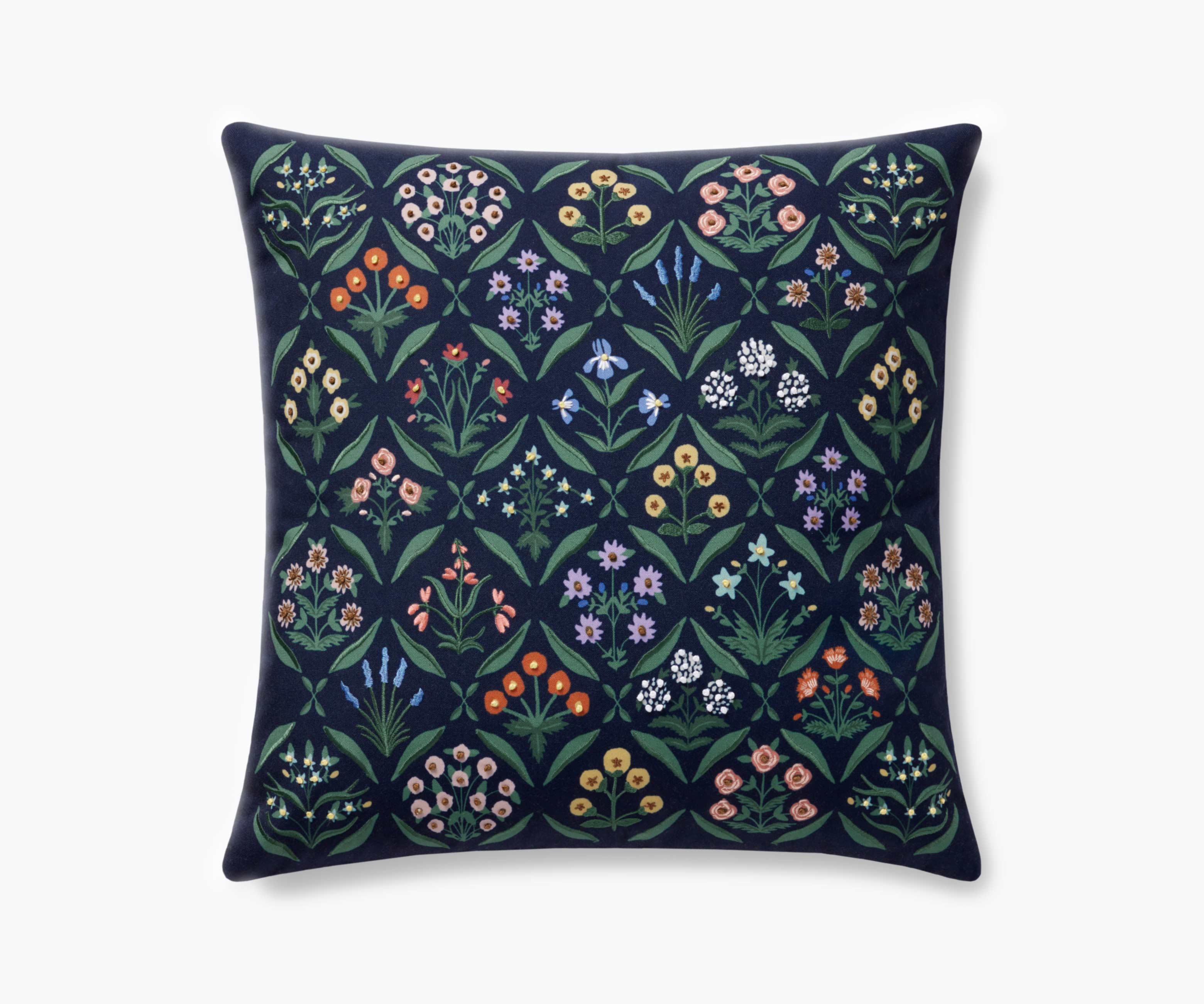 Estee Embroidered Pillow - Navy