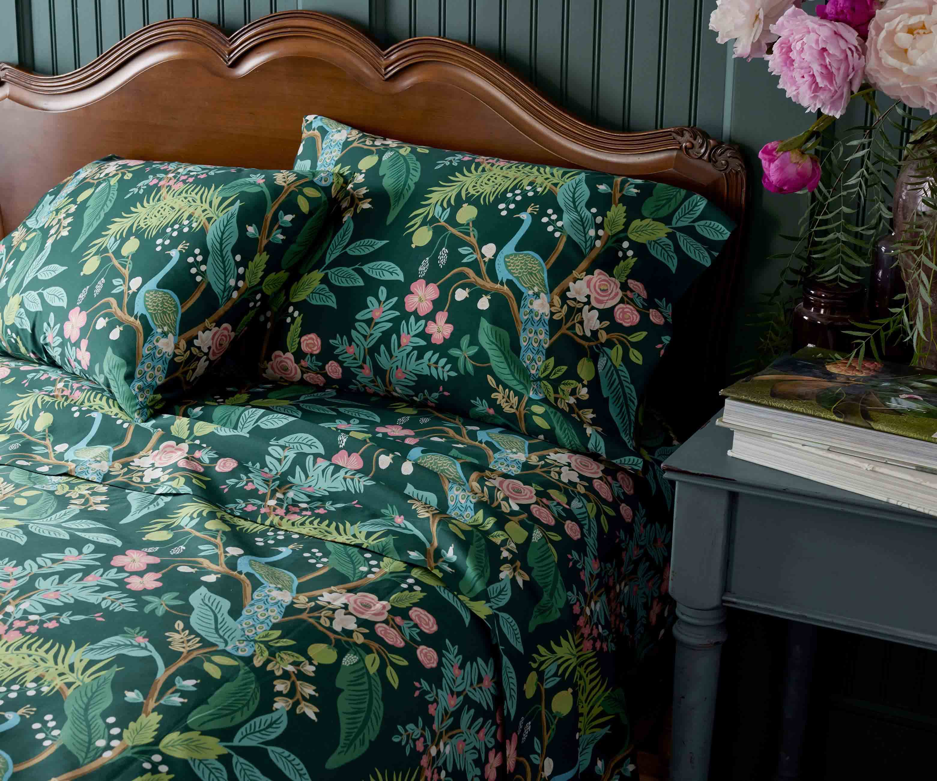 Sateen Flat Sheet - Peacock Emerald