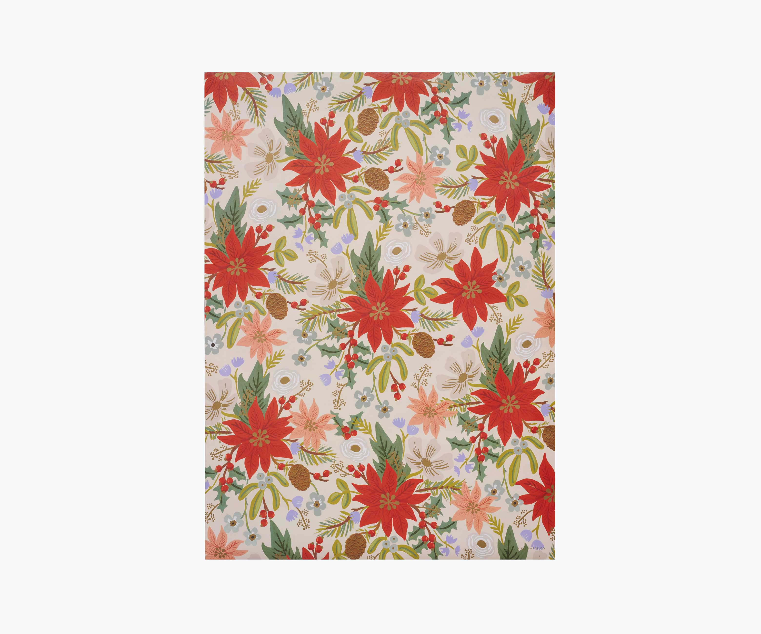 Holiday Wrapping Sheets - Poinsettia