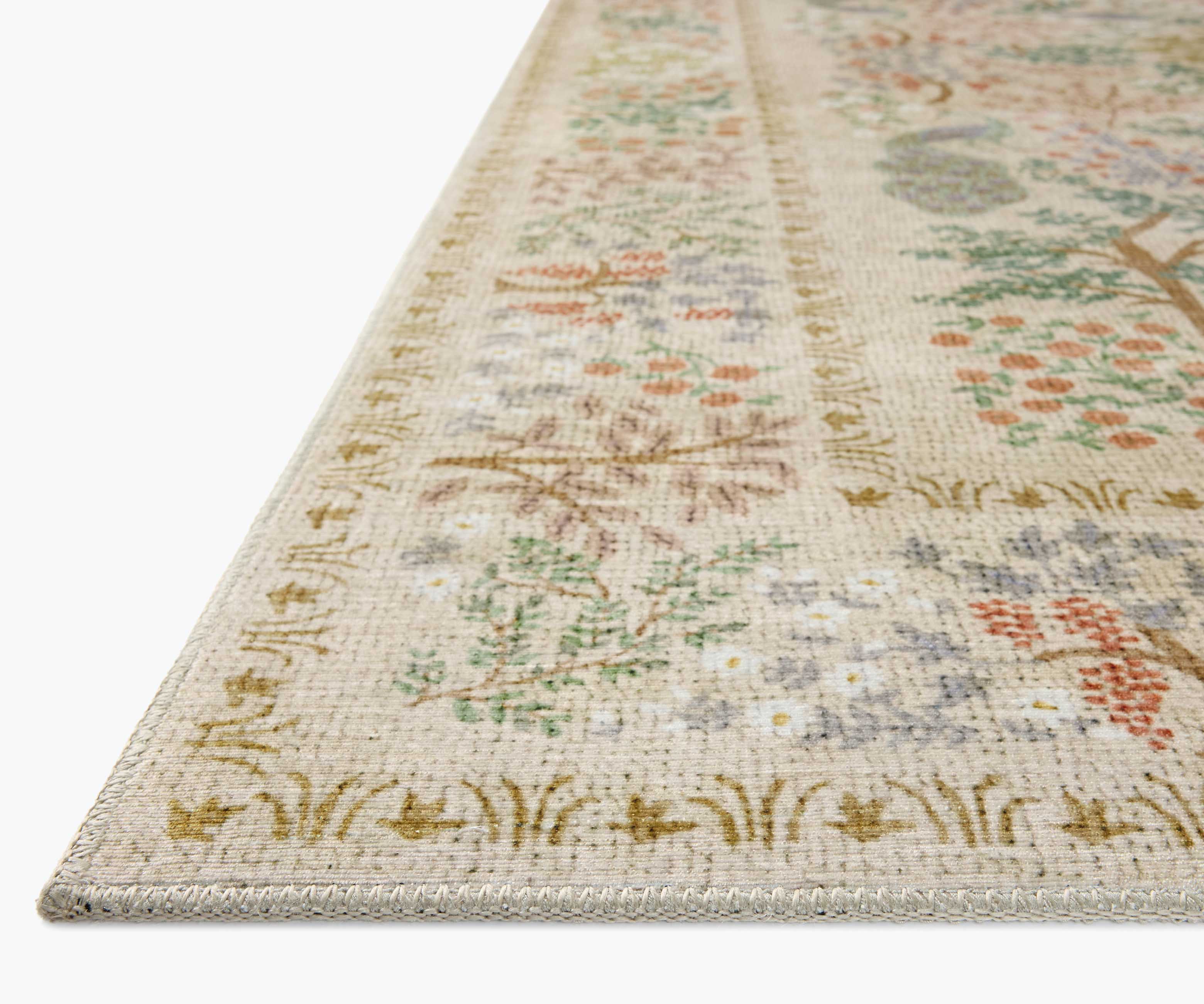 Canopy Peacock Forest Printed Rug - Cream