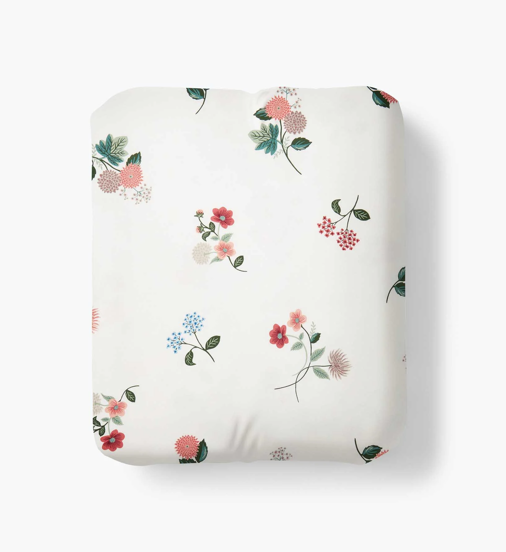 Percale Fitted Sheet - Ditsy Dahlia Ivory