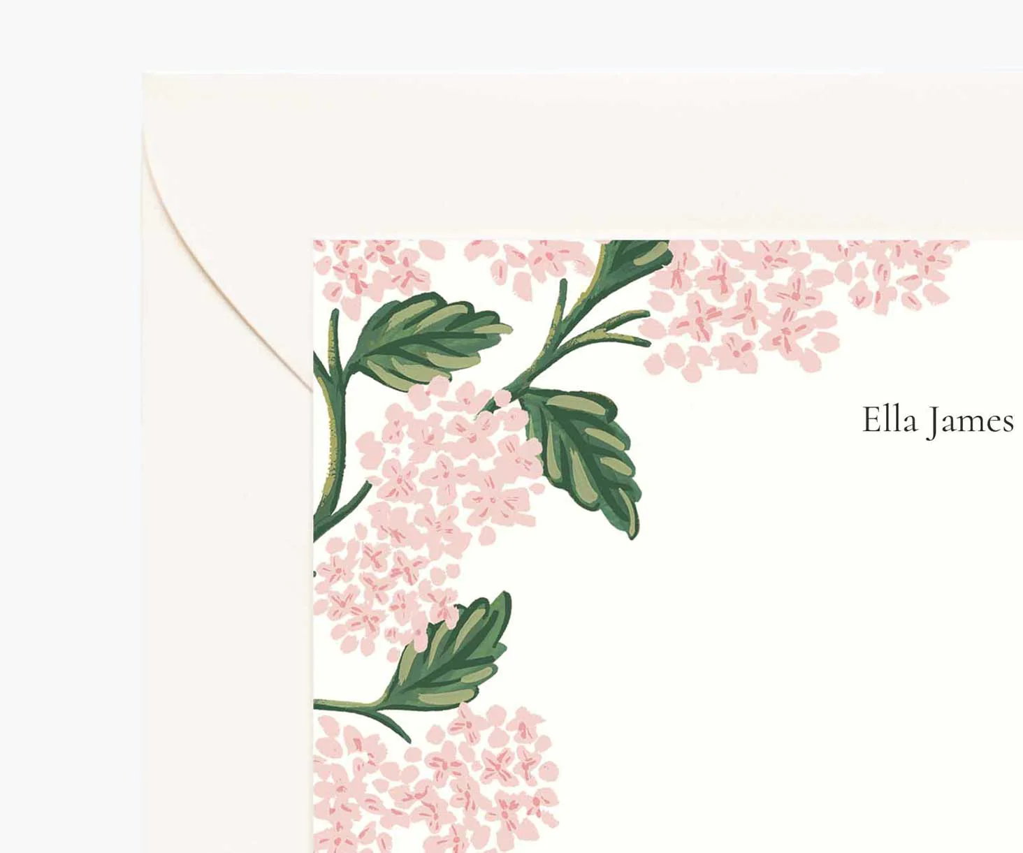 Floral Personalized Stationery  - Hydrangea Blush