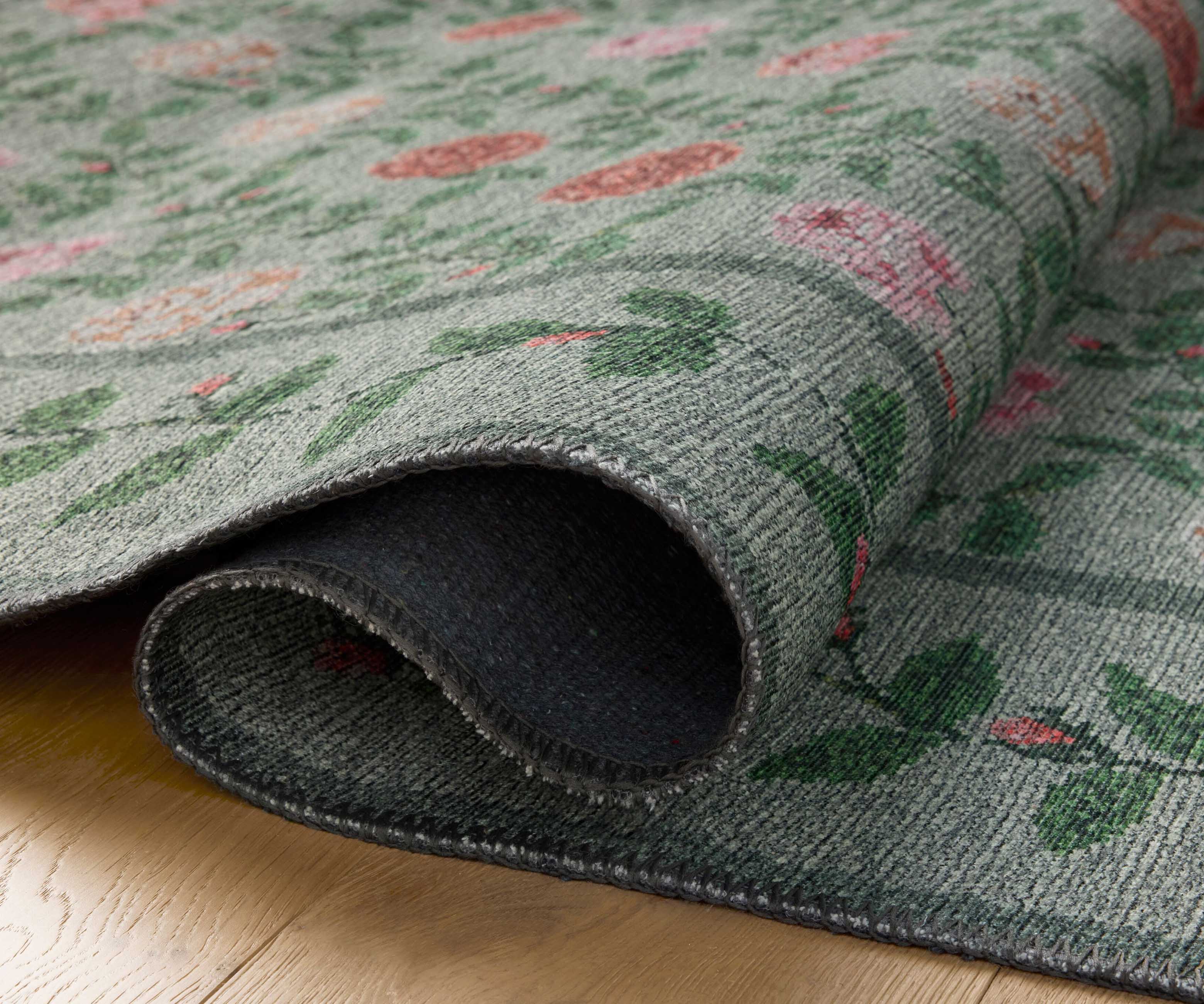 Wildwood Rose Trellis Printed Rug - Mint