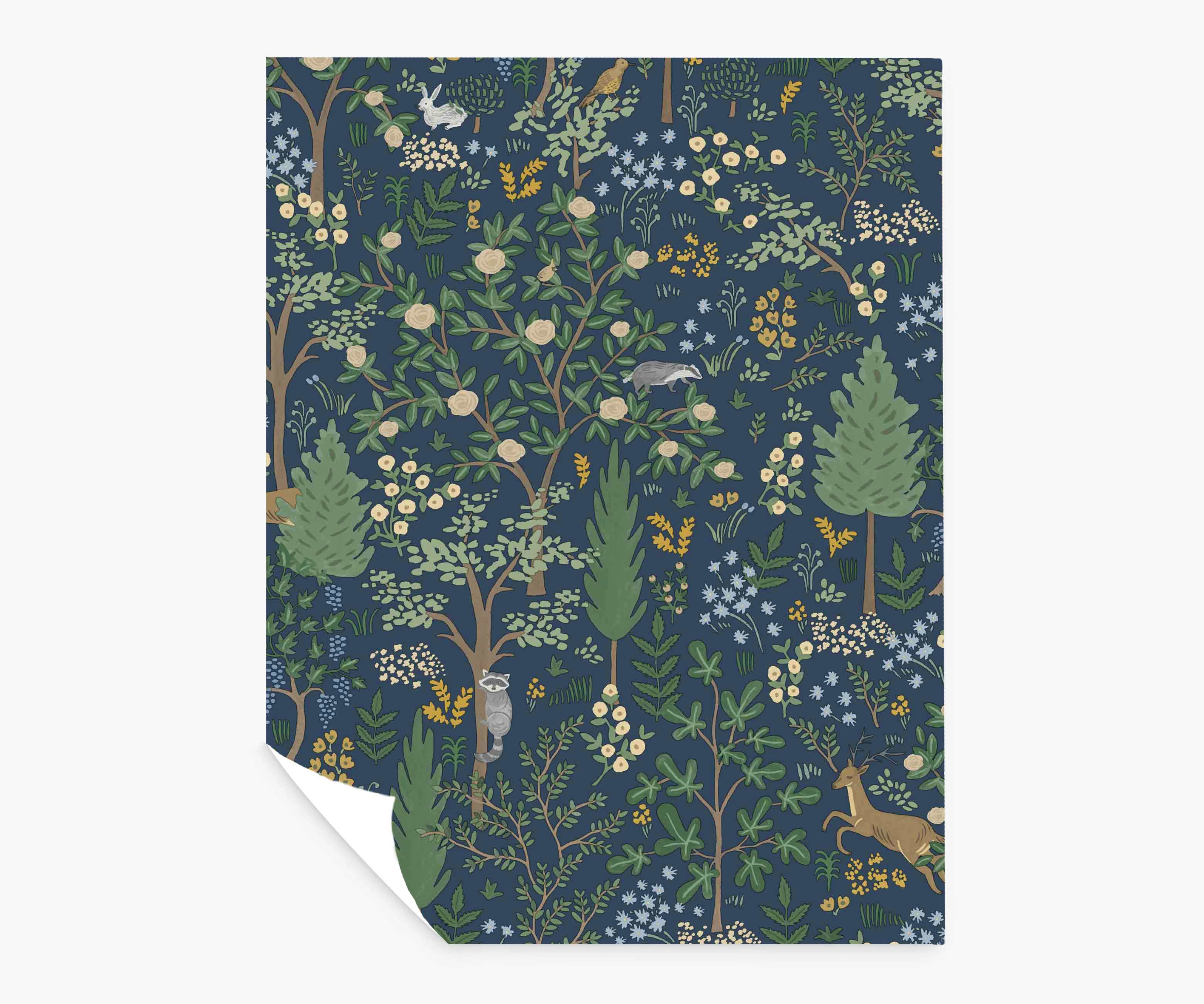 Woodland Peel & Stick Wallpaper Sample - Navy