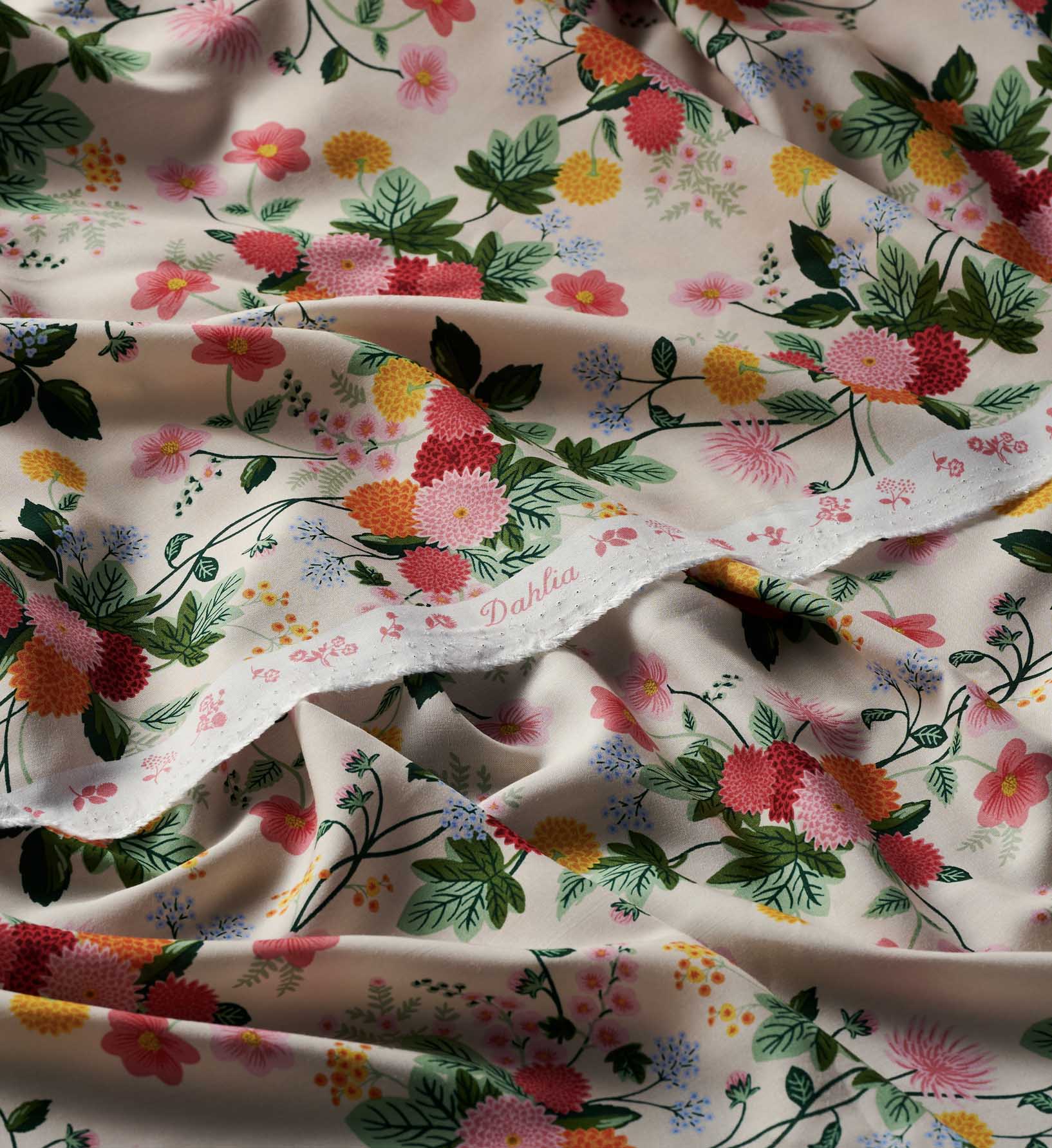 Dahlia Rayon Fabric - Blush