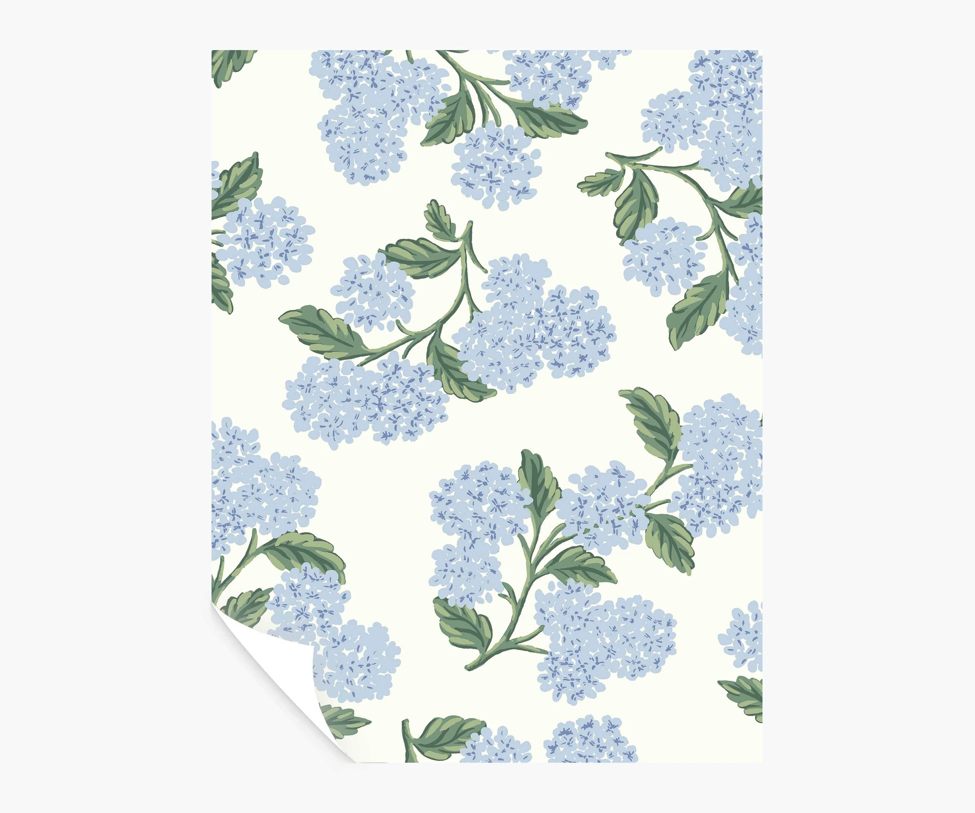 Hydrangea Peel & Stick Wallpaper Sample - Blue & White
