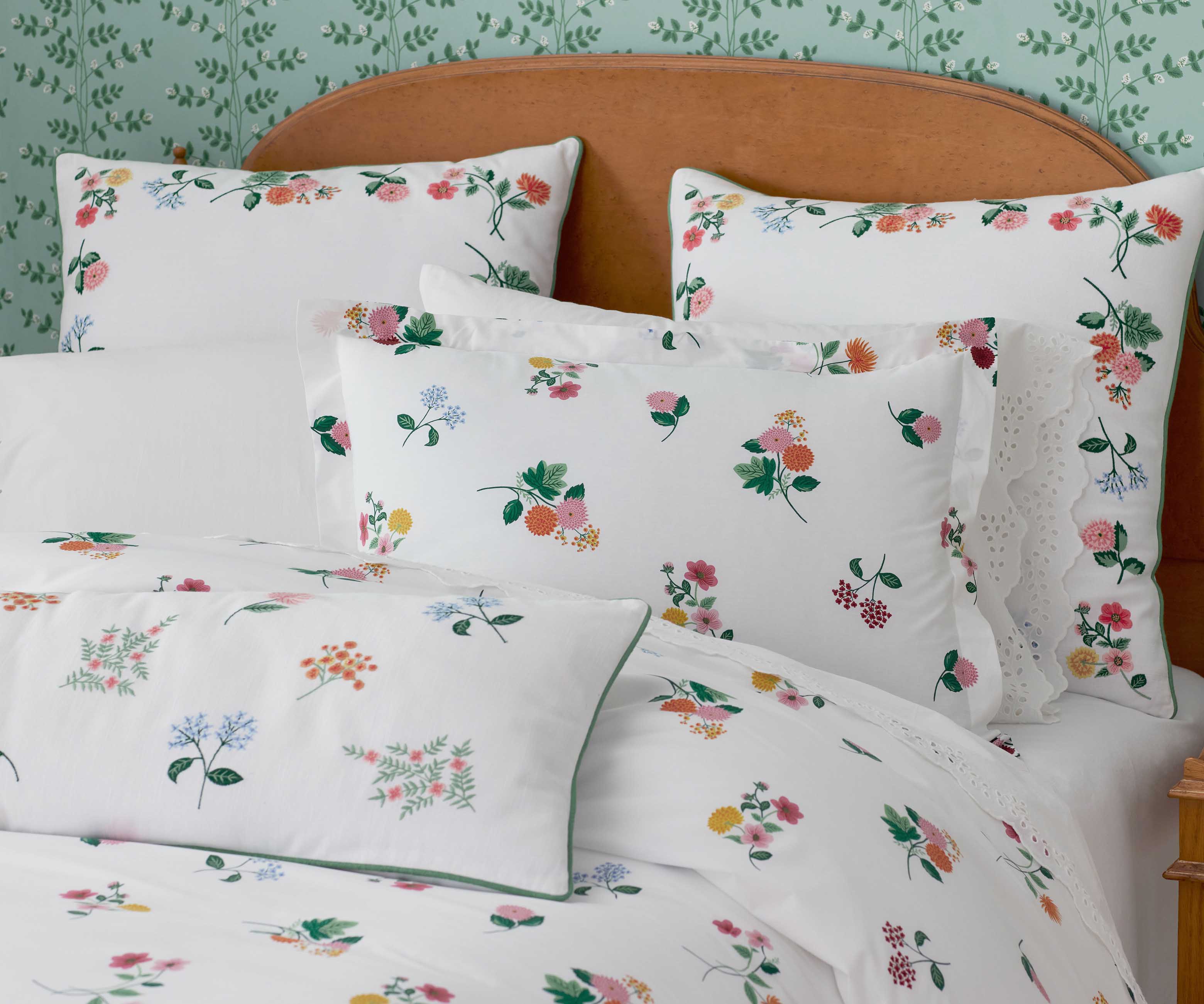 Embroidered Pillow Cover - Dahlia