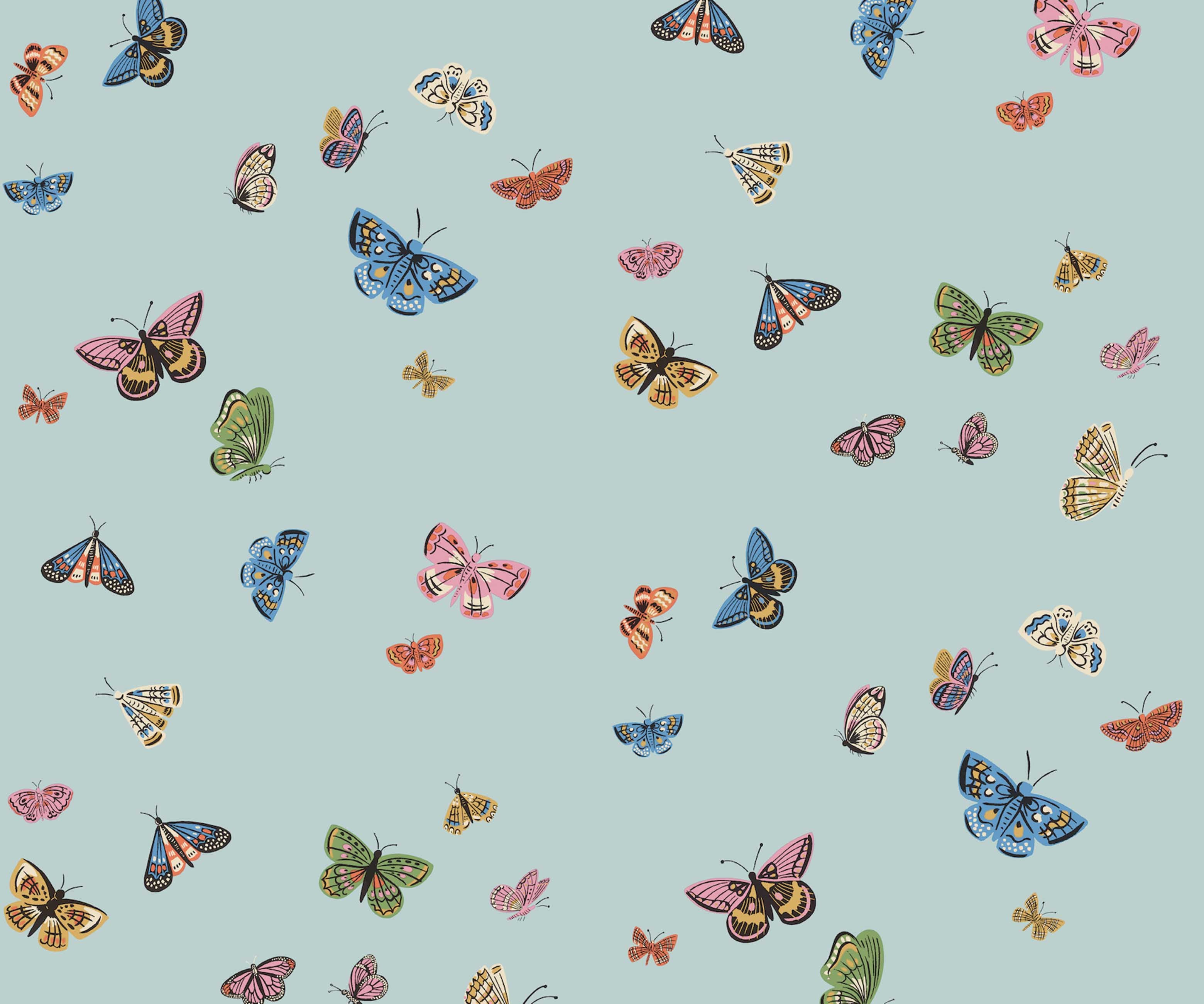 Butterfly House Peel & Stick Wallpaper - Light Blue
