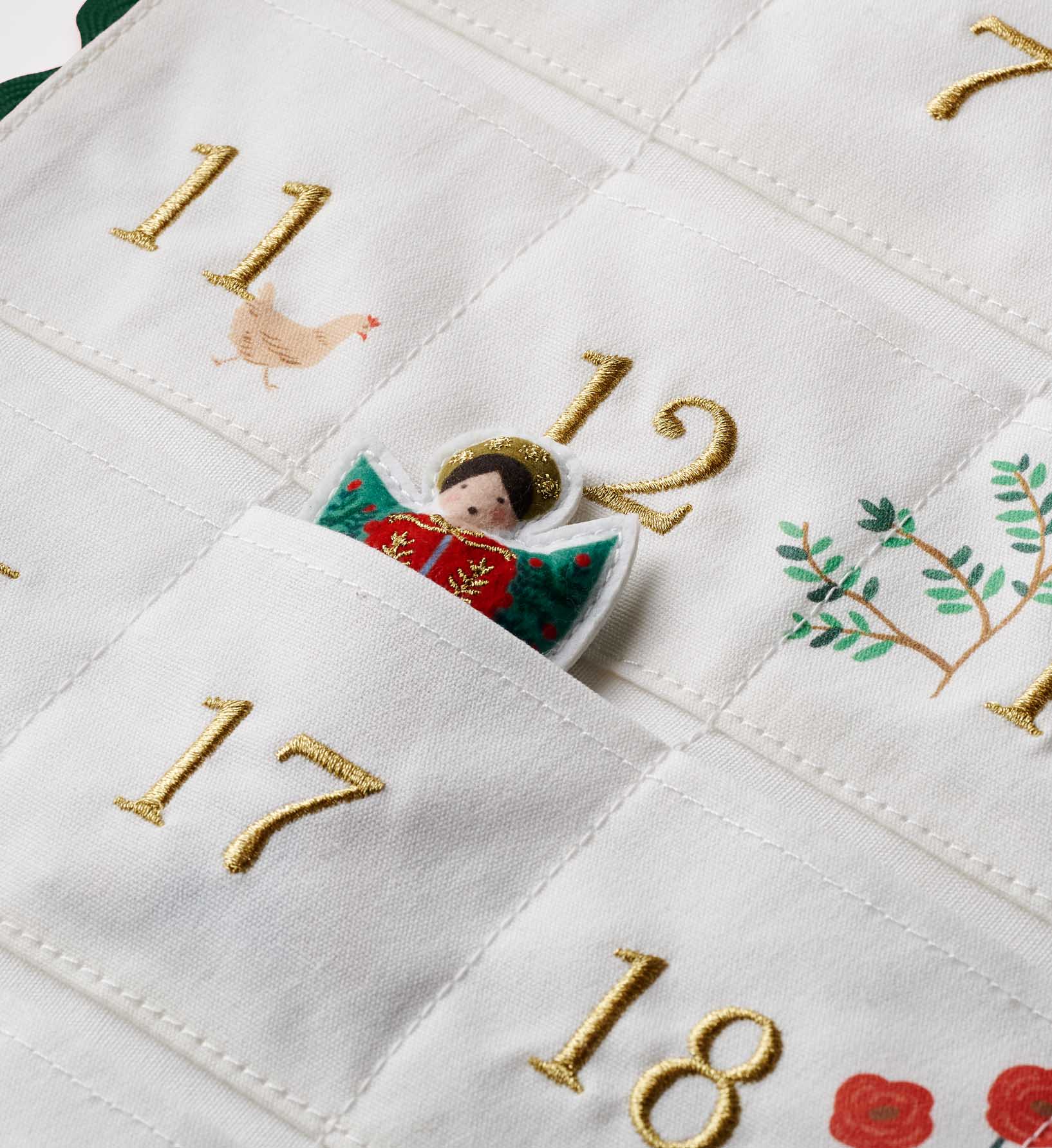 Embroidered Hanging Advent Calendar - Nativity