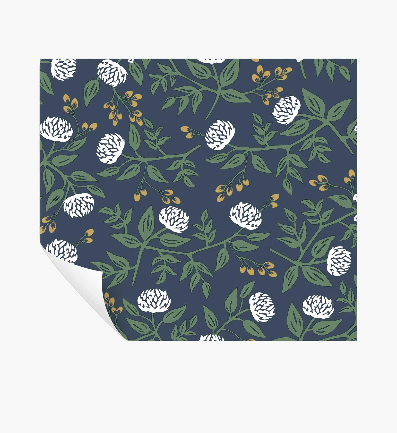 Peonies Peel & Stick Wallpaper - Navy