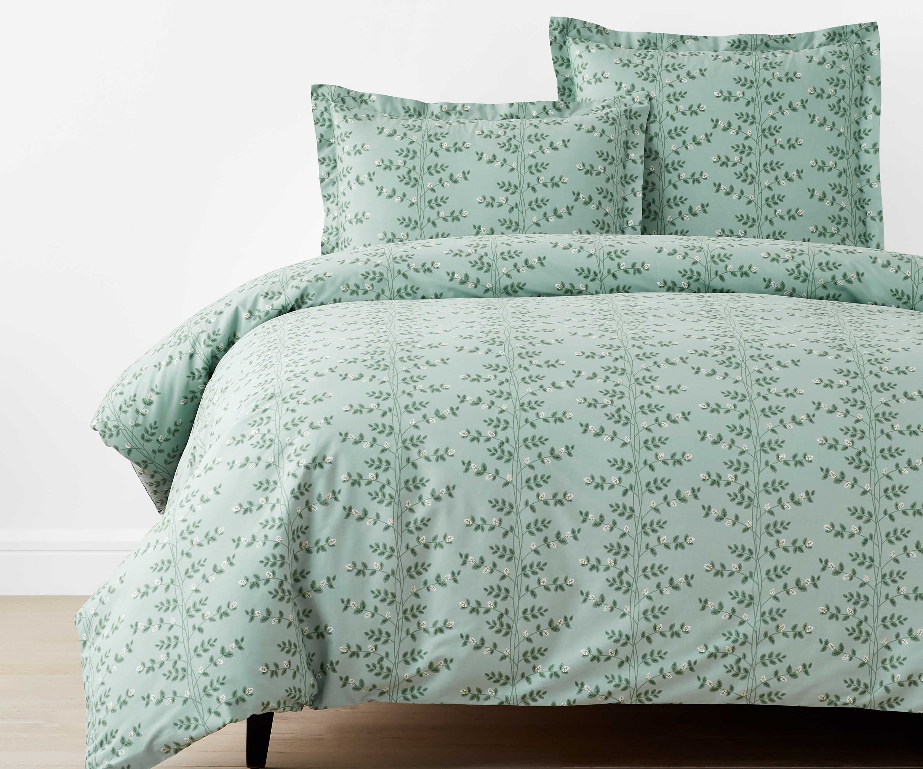 Percale Duvet Cover - Climbing Vines Sage