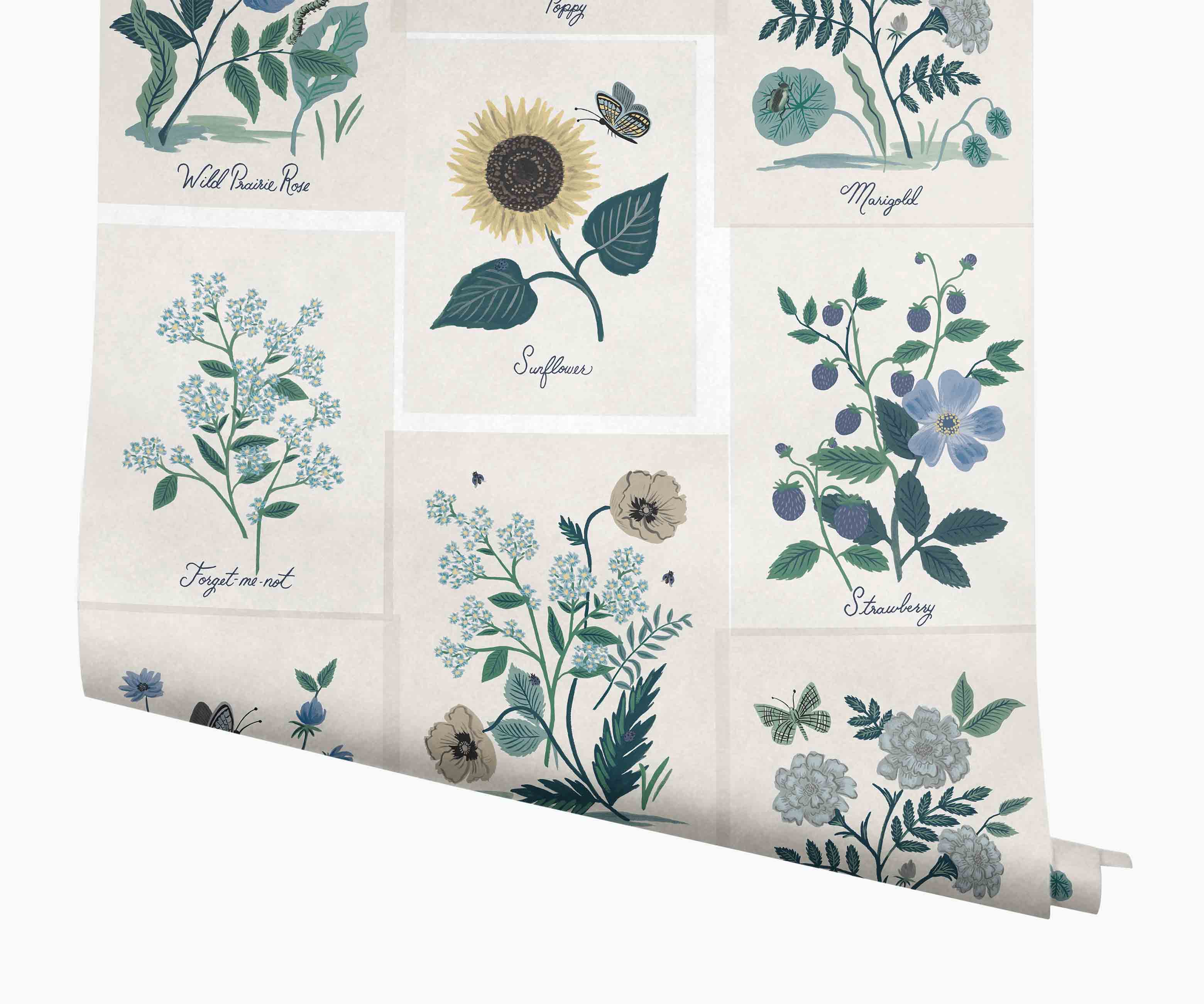 Botanical Prints Wallpaper - Indigo