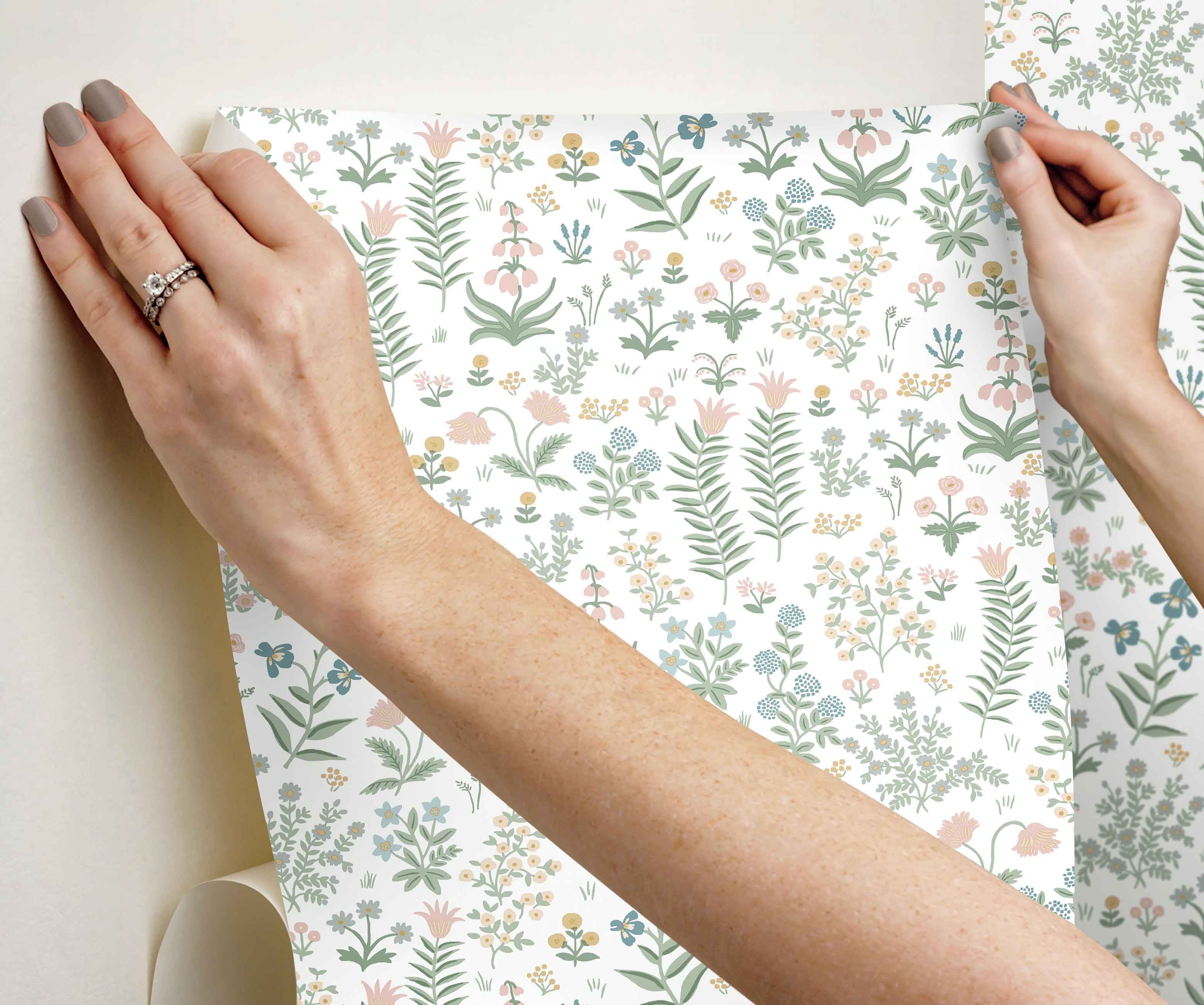 Menagerie Garden Peel & Stick Wallpaper - Blush Multi