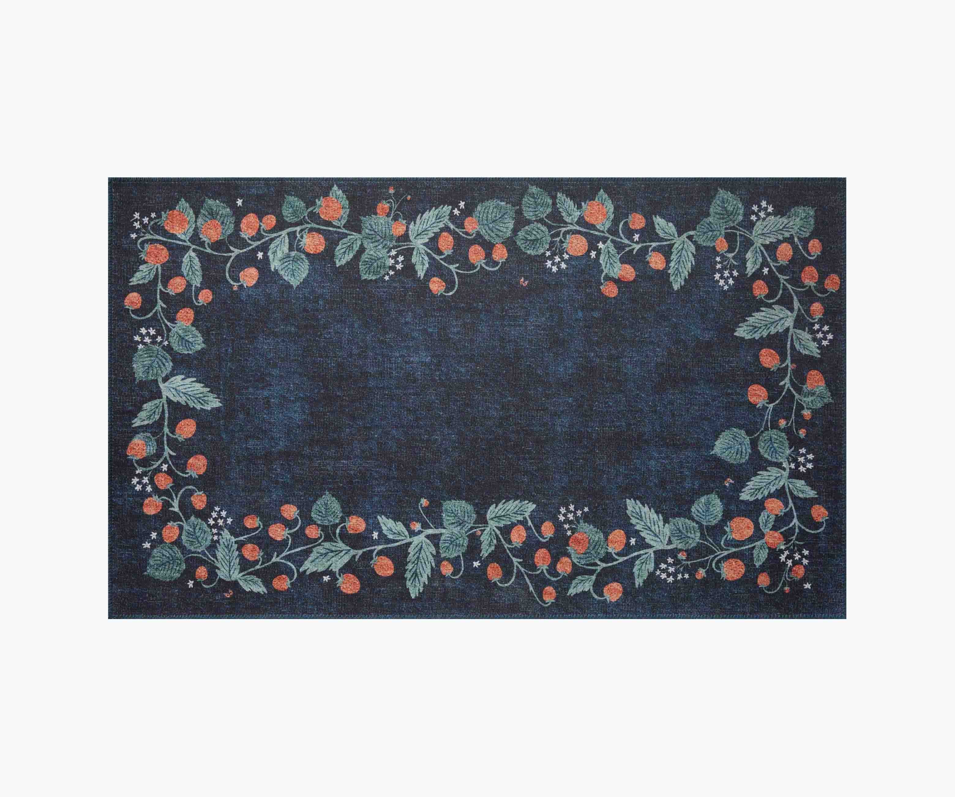 Atelier Strawberries Non-Slip Rug - Navy