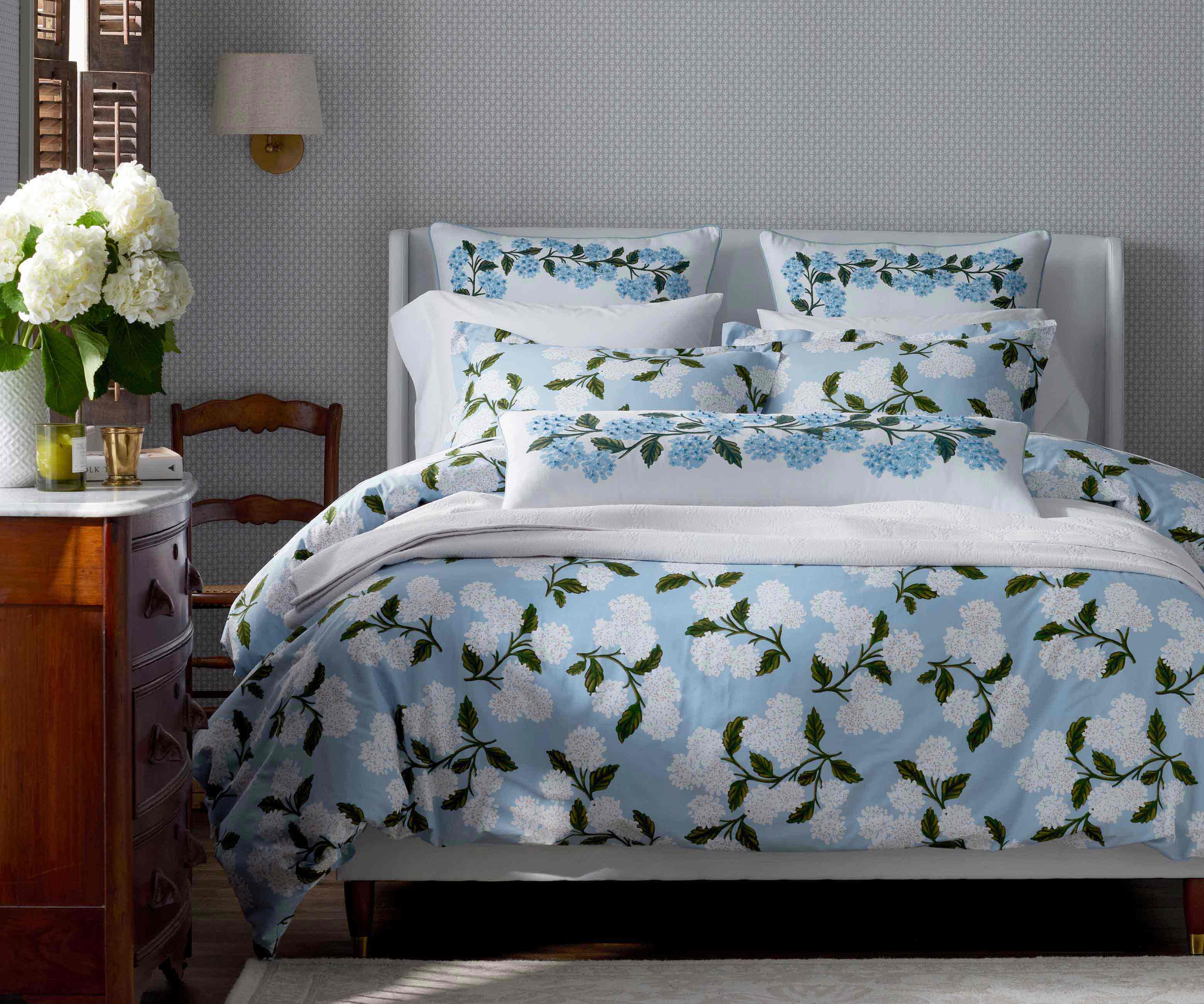Percale Duvet Cover - Hydrangea