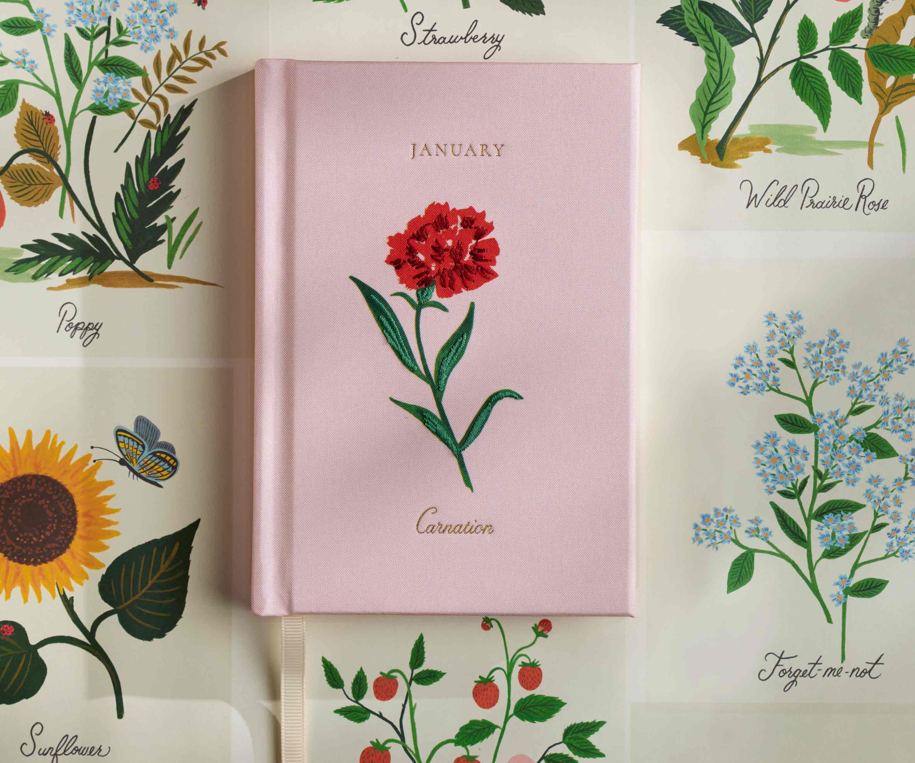 Birth Month Mini Embroidered Journal - January