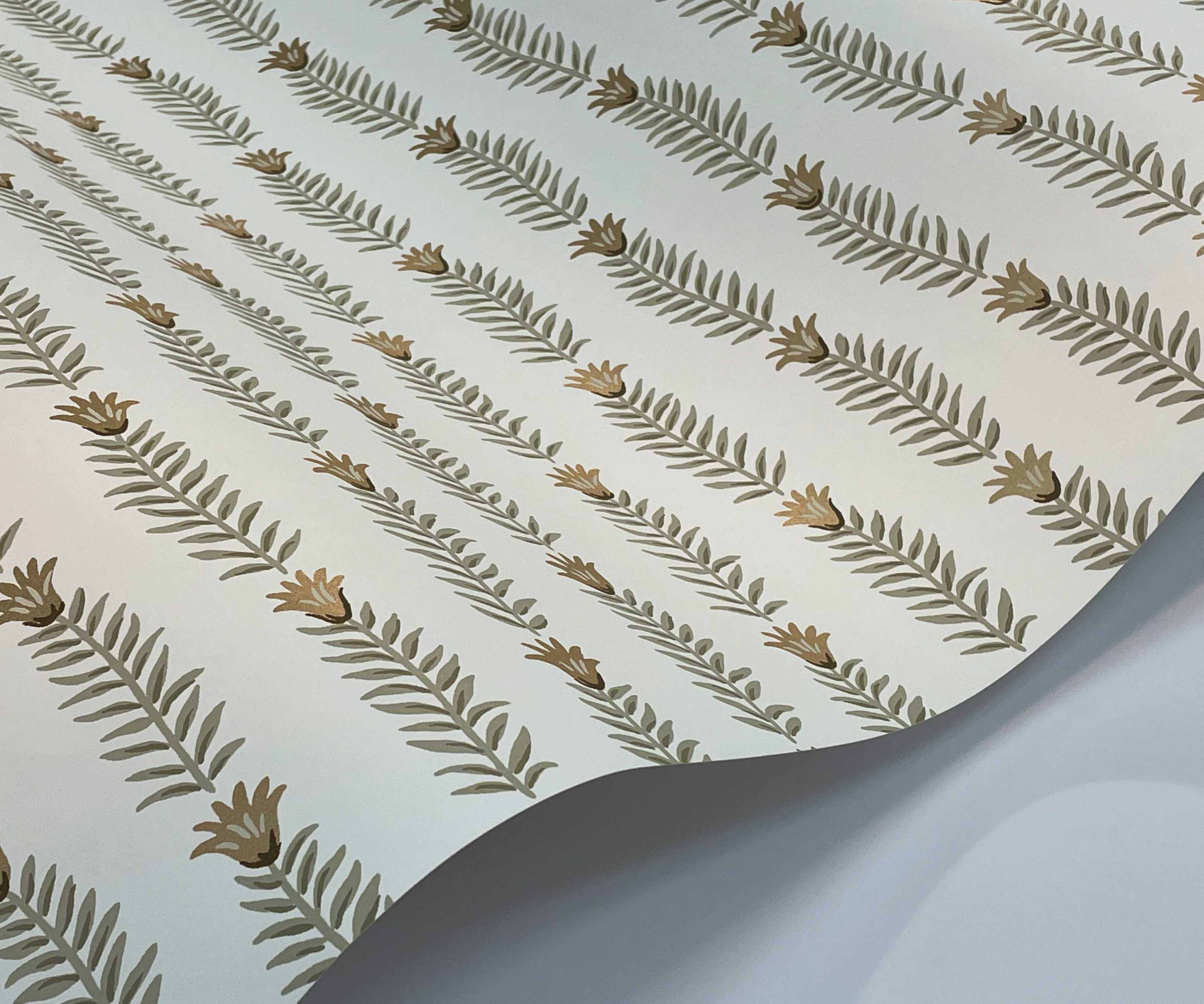 Eden Wallpaper - White & Metallic Gold