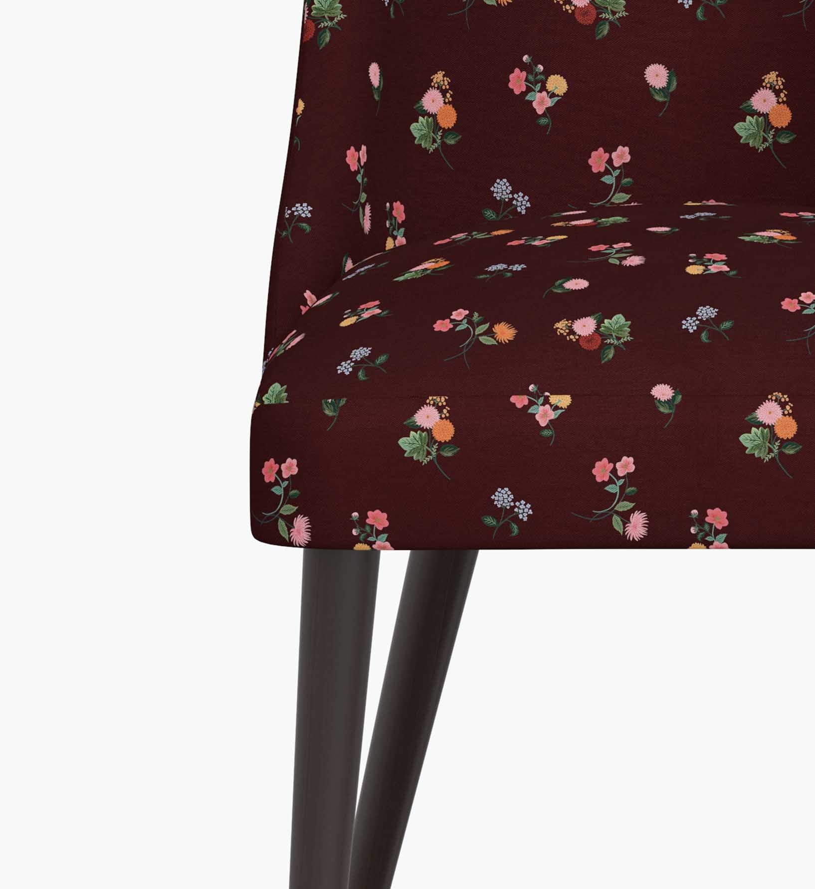 Clare Dining Chair - Ditsy Dahlia Burgundy