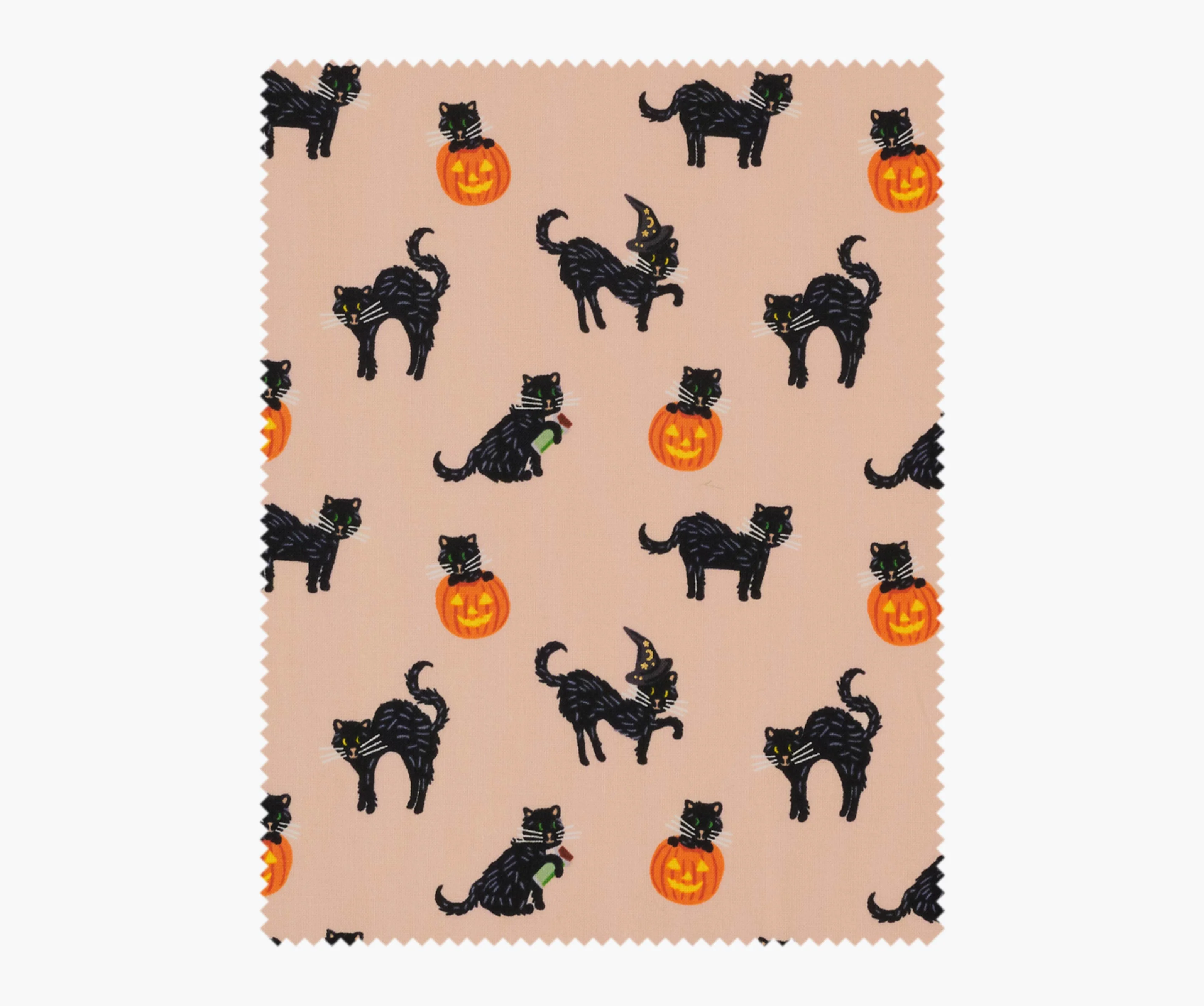 Black Cat Cotton Metallic Fabric - Blush