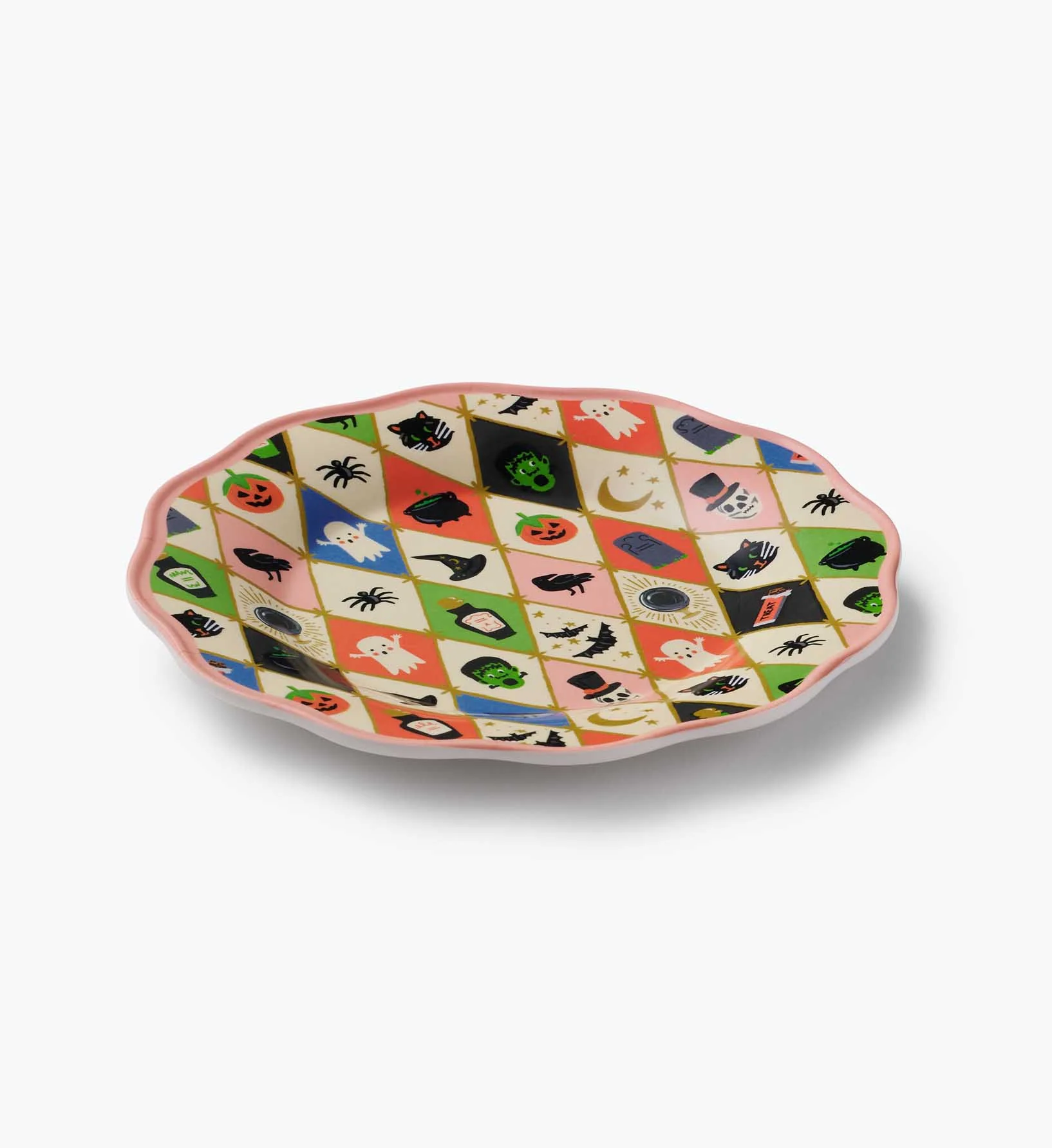 Melamine Assorted Dessert Plates - Halloween Argyle