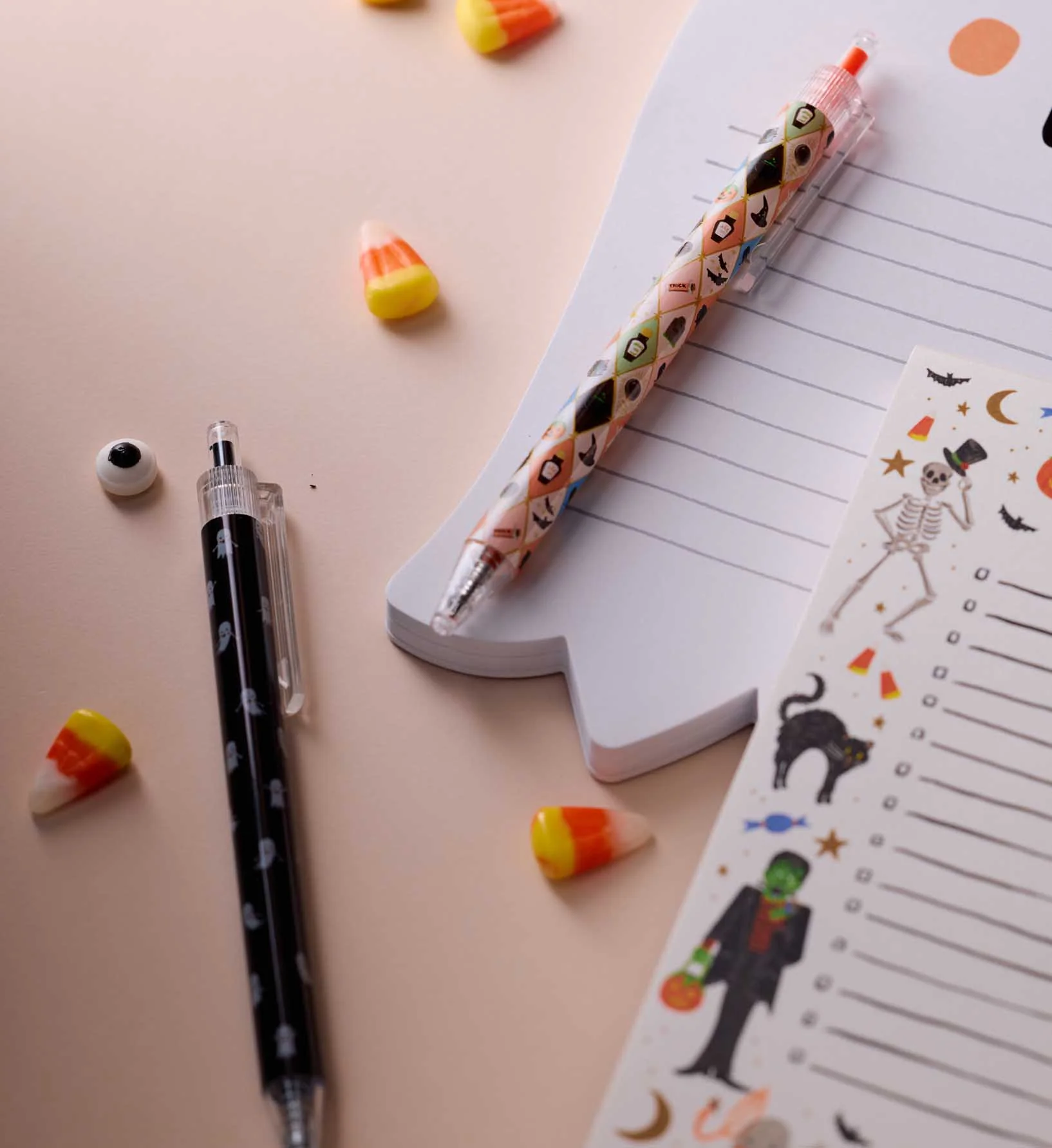 Gel Pen Set of 2 - Halloween Argyle