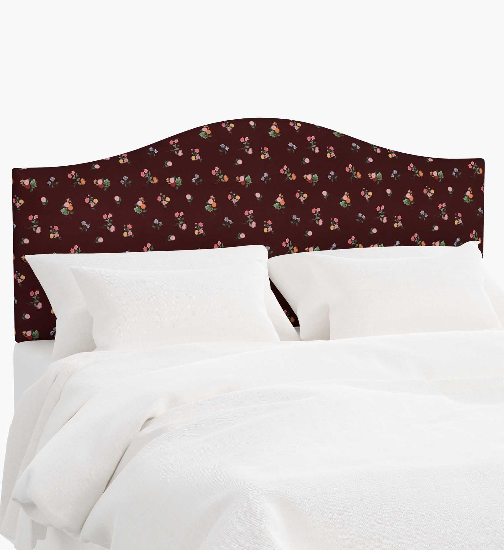 Mayfair Headboard - Ditsy Dahlia Burgundy