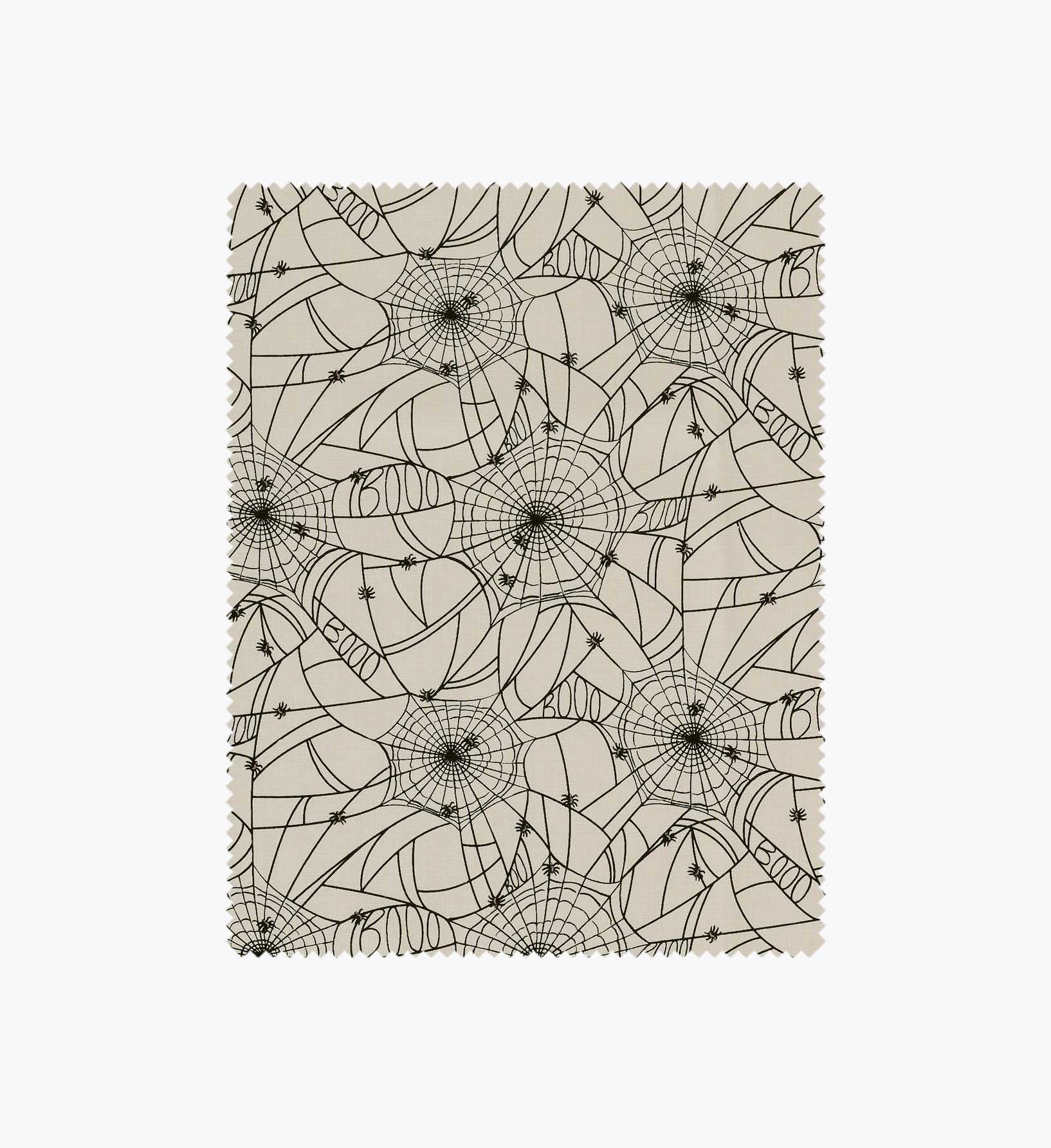 Spider Webs Cotton Fabric - Cream