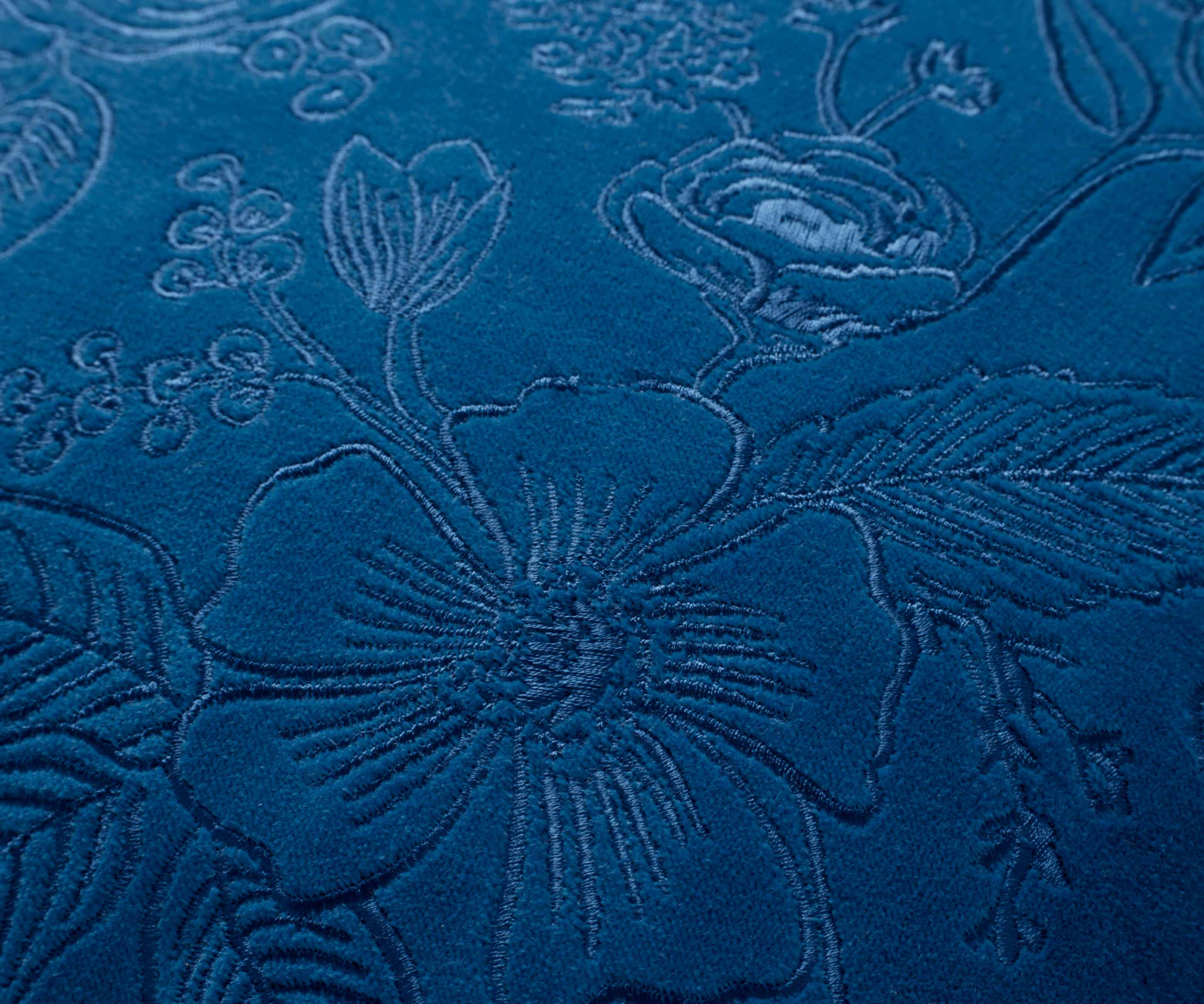 Colette Embroidered Pillow - Blue