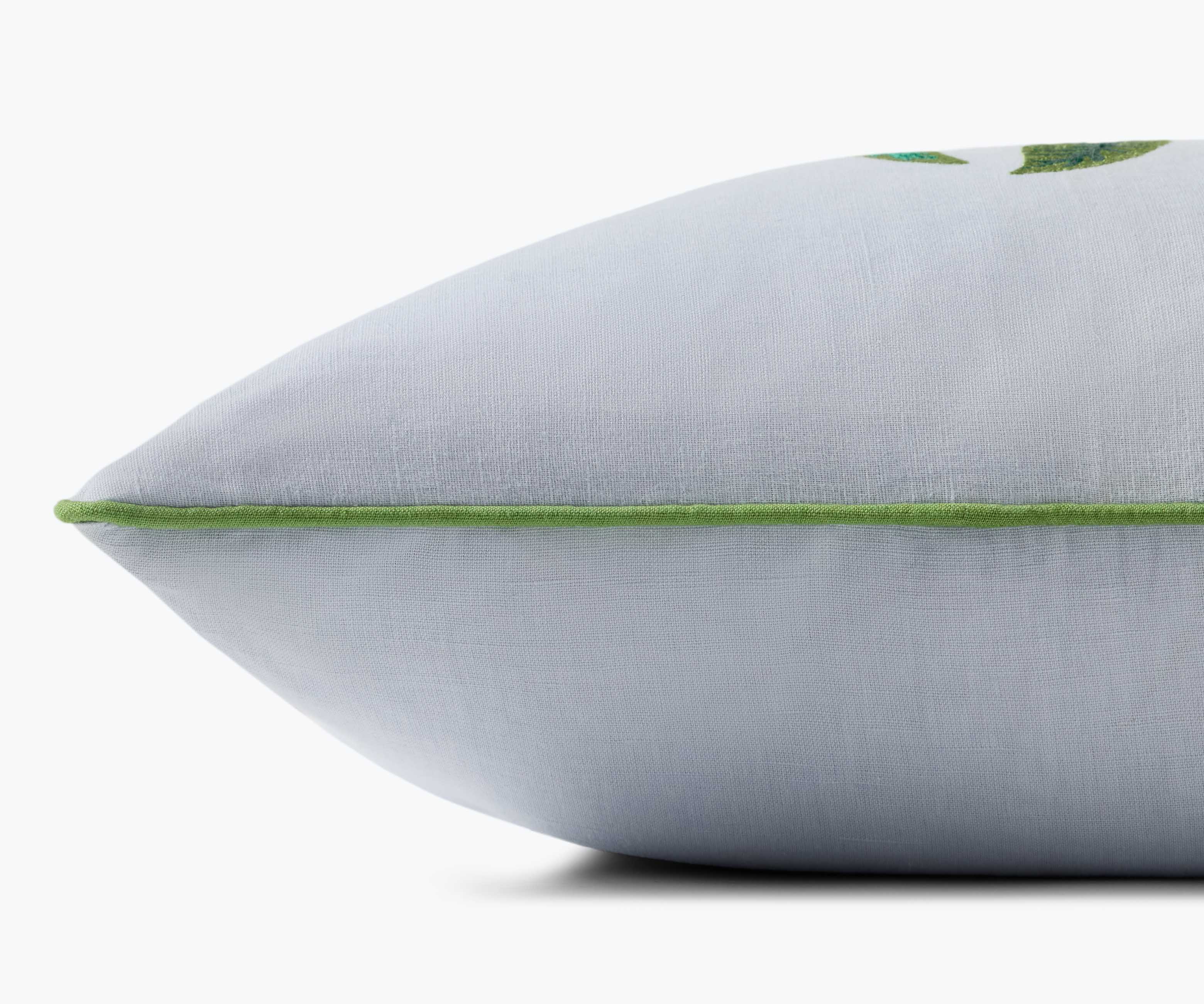 Garden Rose Embroidered Pillow - Blue