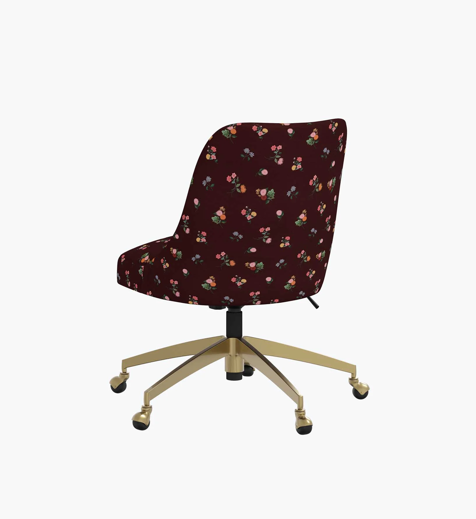 Oxford Desk Chair - Ditsy Dahlia Burgundy