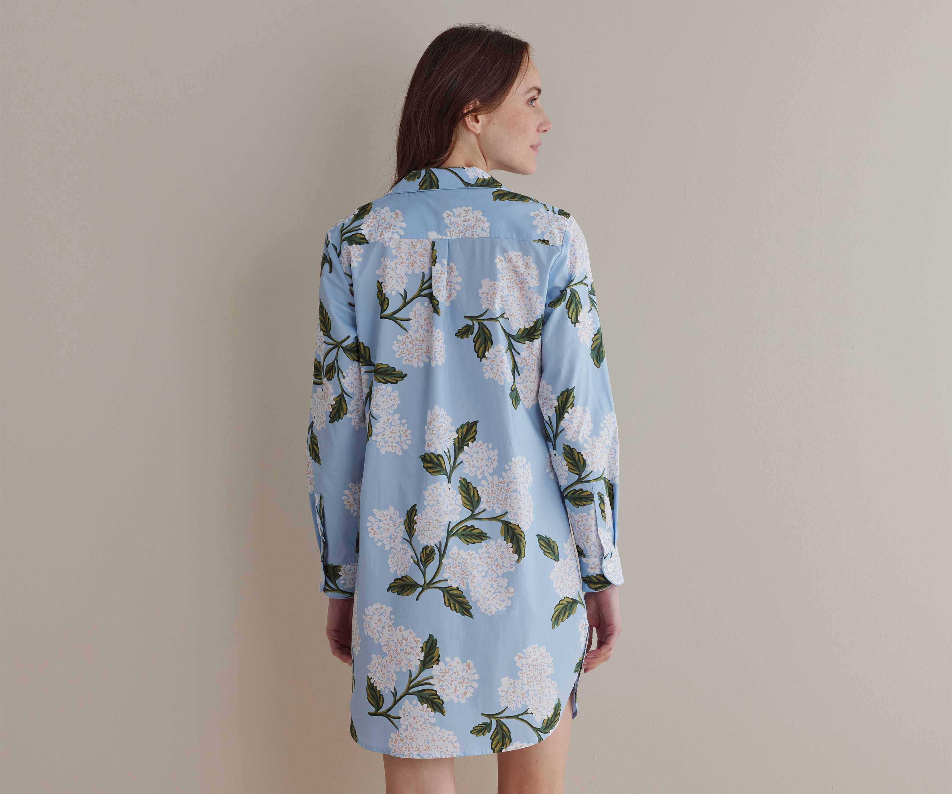 Poplin Nightshirt - Hydrangea