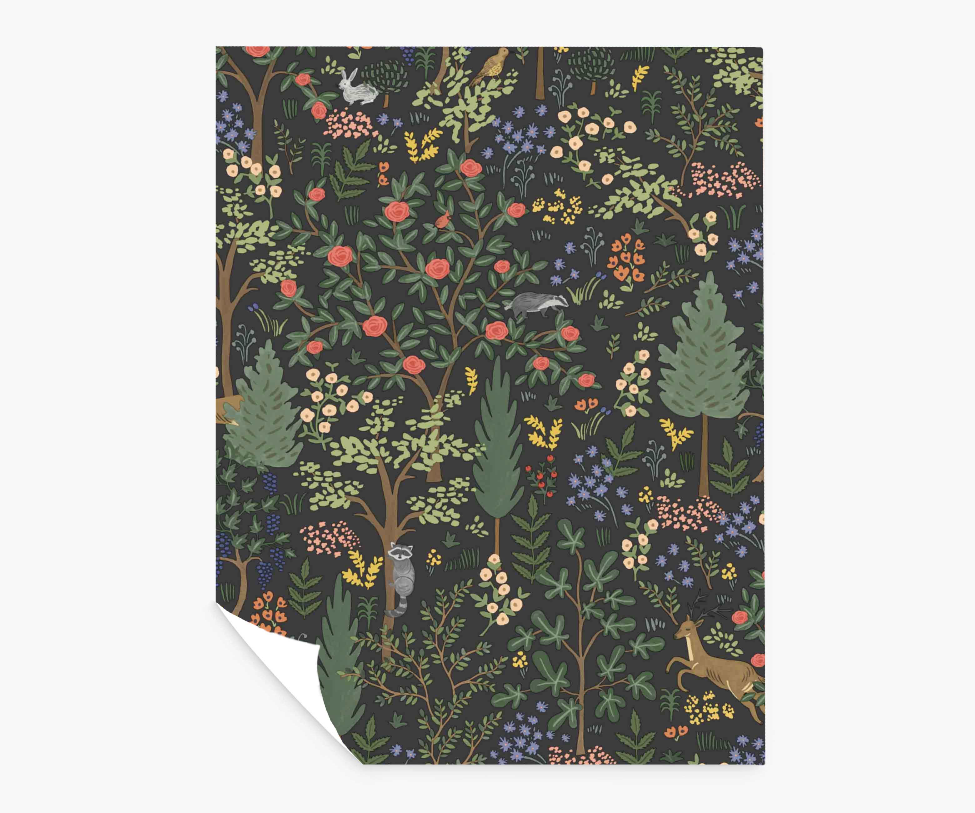 Woodland Peel & Stick Wallpaper Sample - Black