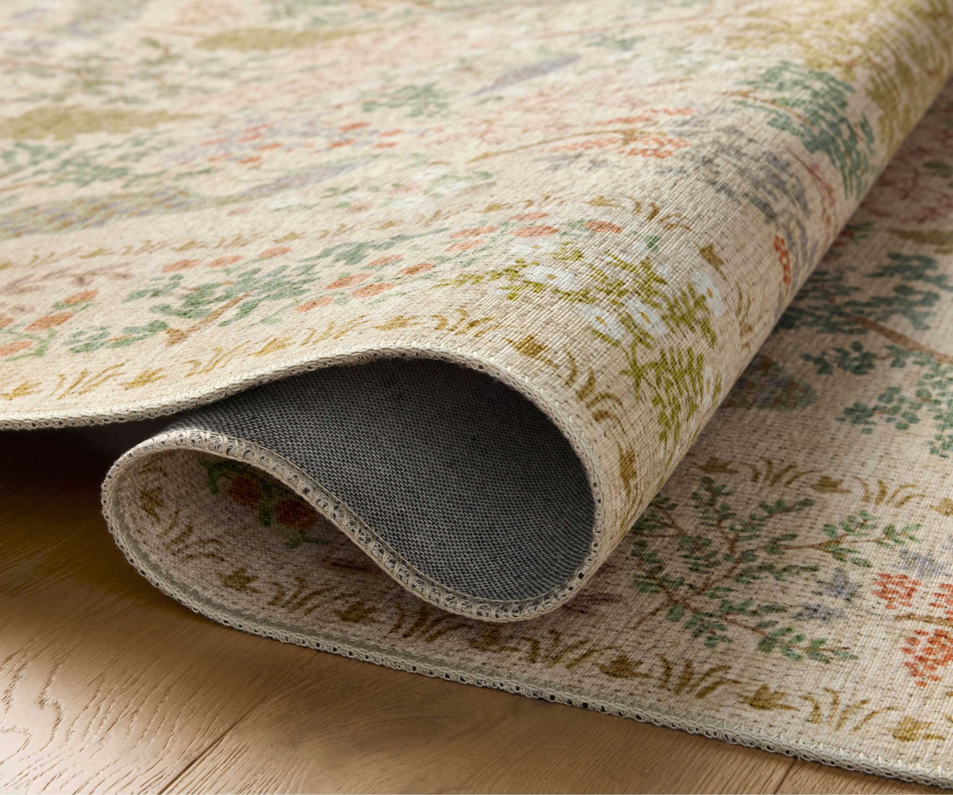 Canopy Peacock Forest Printed Rug - Cream