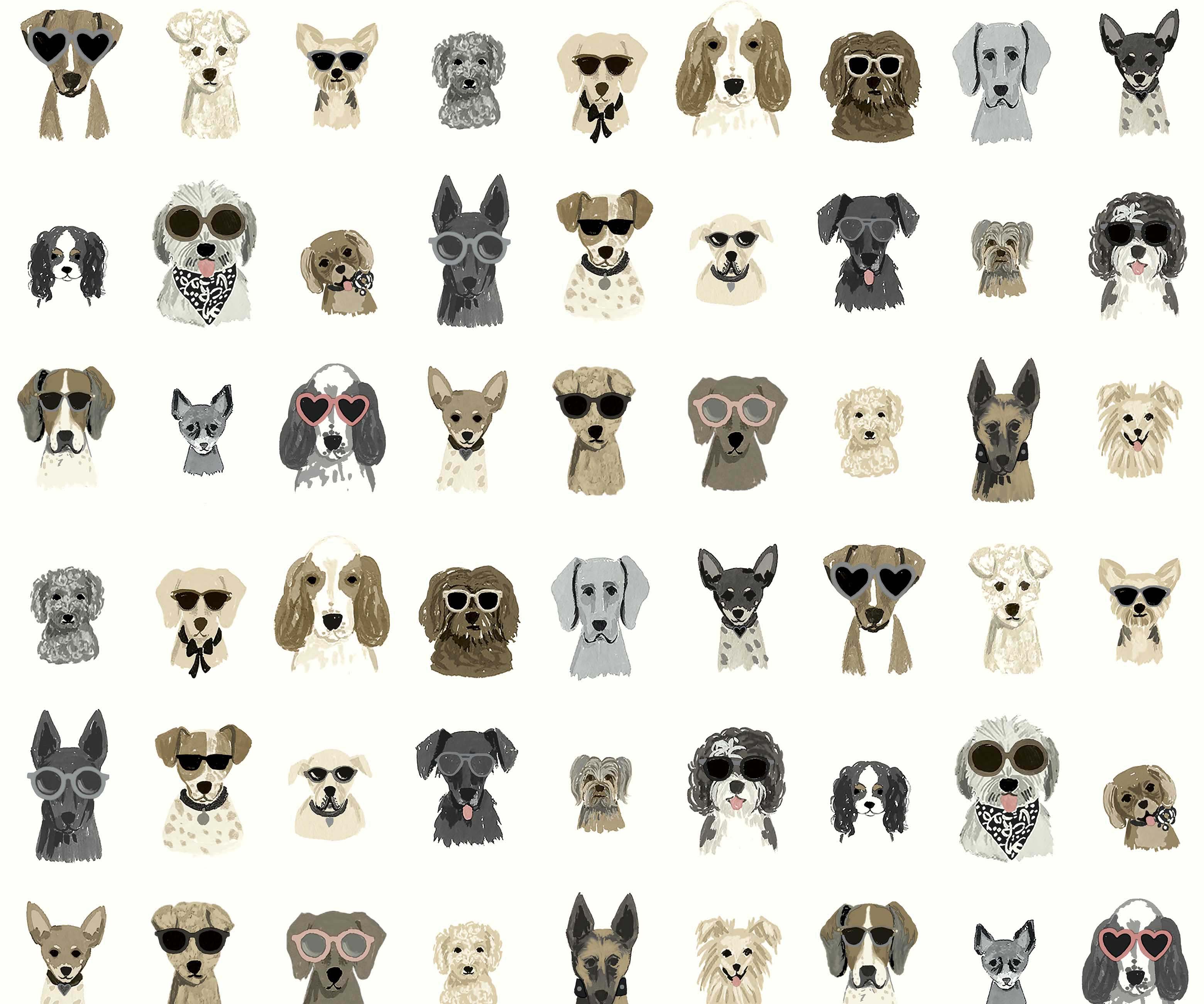 Dog Days Peel & Stick Wallpaper - Grey