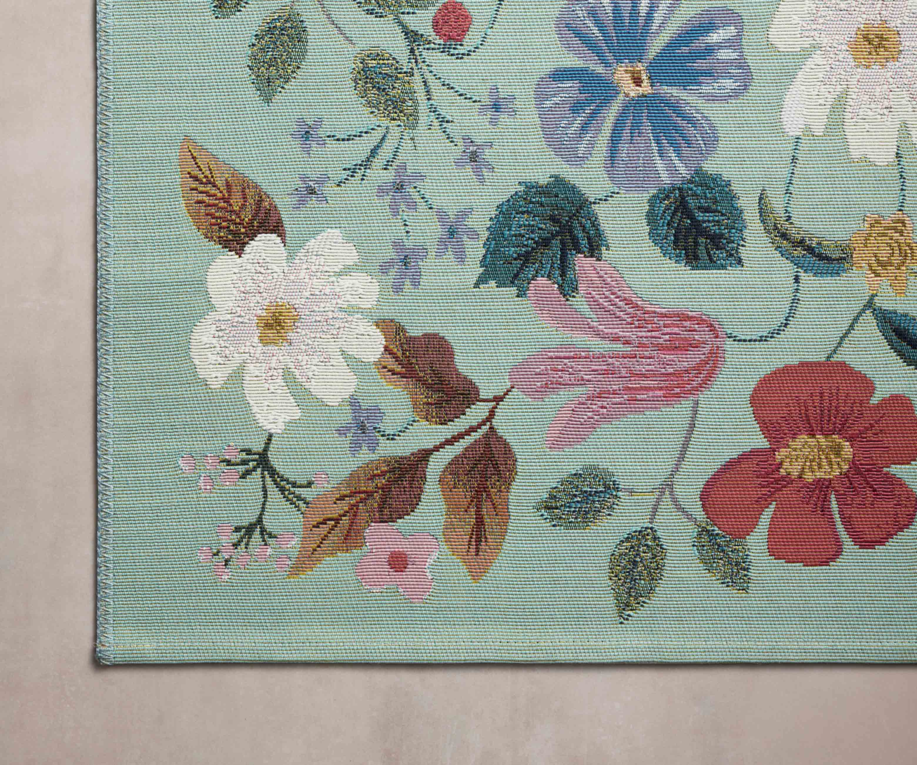 Perennial Strawberry Fields Power Loomed Rug - Mint
