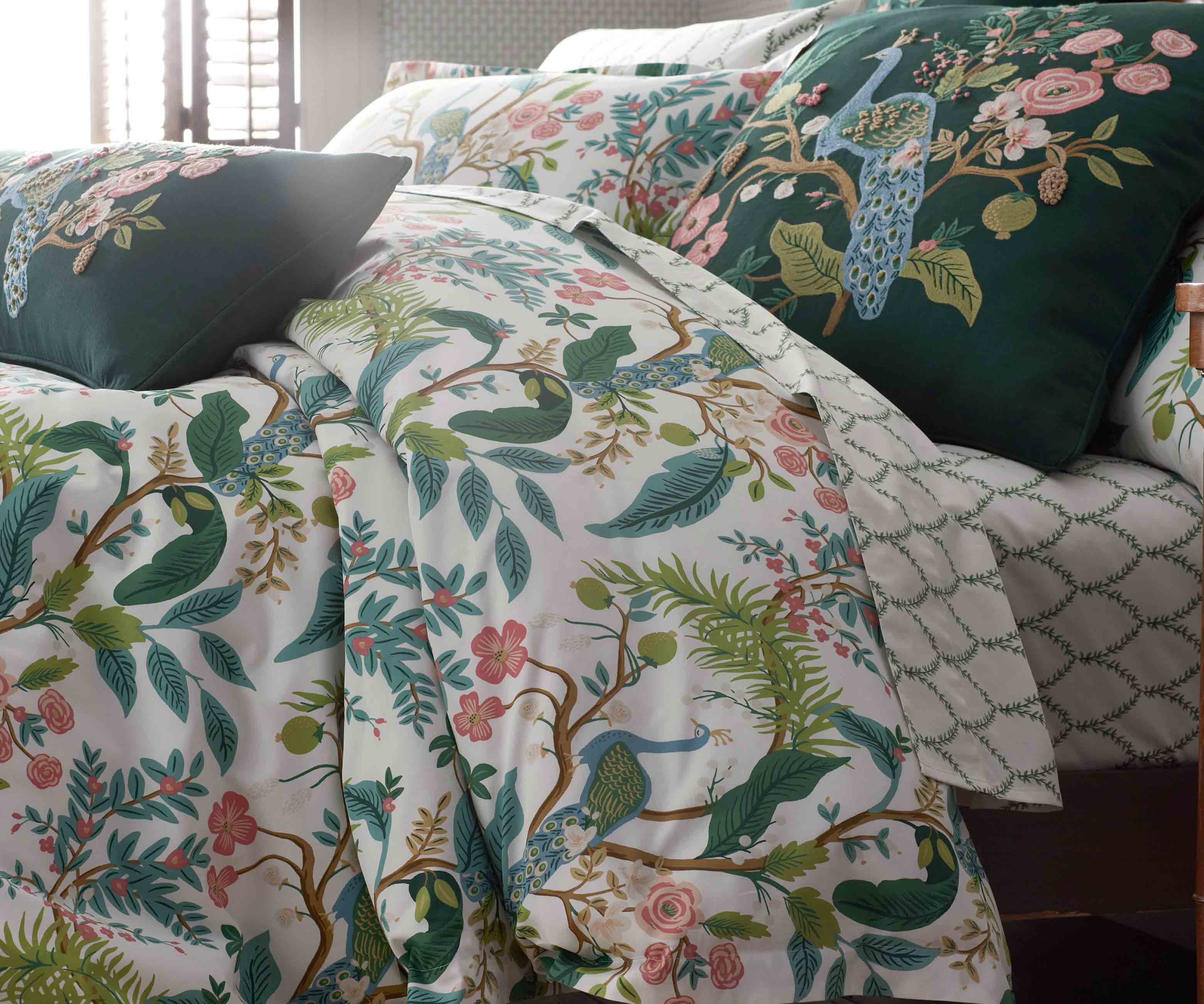 Sateen Duvet Cover - Peacock White